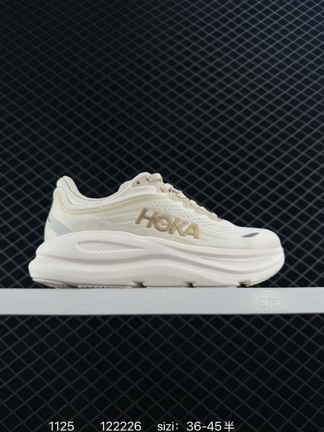 HOKA ONE ONE Bondi 9 Off White Gold Light Grey EU 36-45 Running Shoe Running Sneakers - Unisex BS-86374