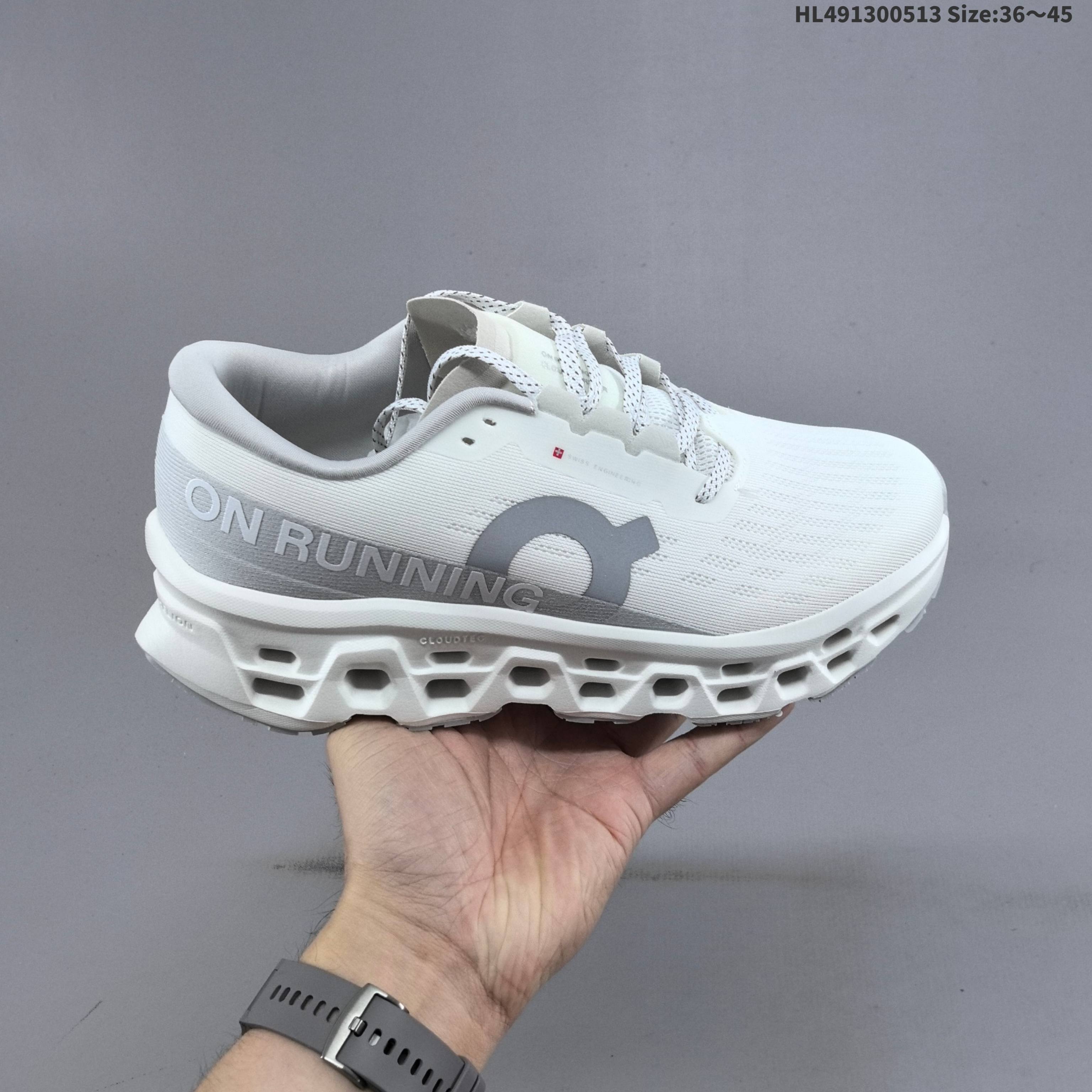 On Cloudmonster White Light Gray EU 36-45 Running Shoe Running Sneakers - Unisex BS-69557