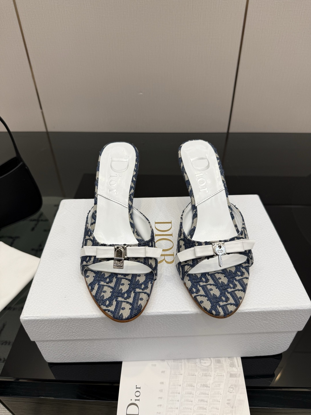 Dior women's shoes 2026/SS new Spring and summer new products in mid-century style. Half drag high — AAA Quality Replica