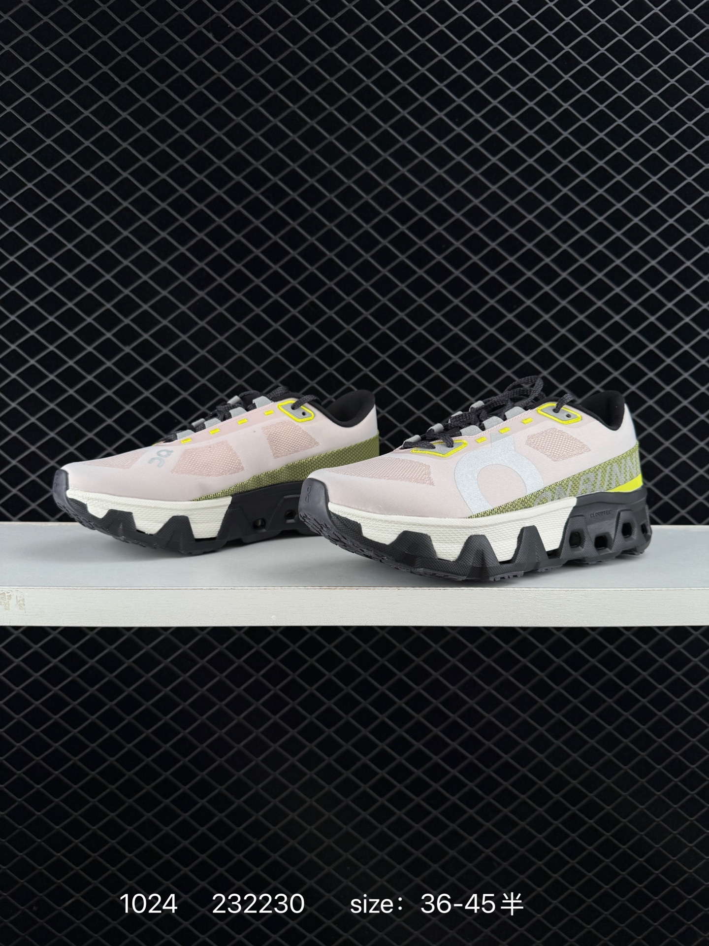 On Running Cloudmonster Hyper 3 Pale Pink Black Neon Yellow White EU 36-45 Running Shoe Running Sneakers - Unisex BS-85479