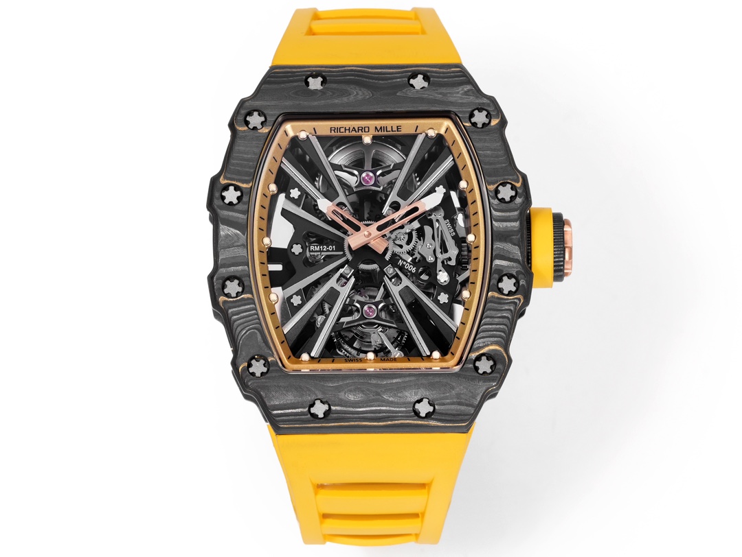Richard Mille Watches RICHARDMILLE RM12-01 Gold Carbon TPT — Premium Replica