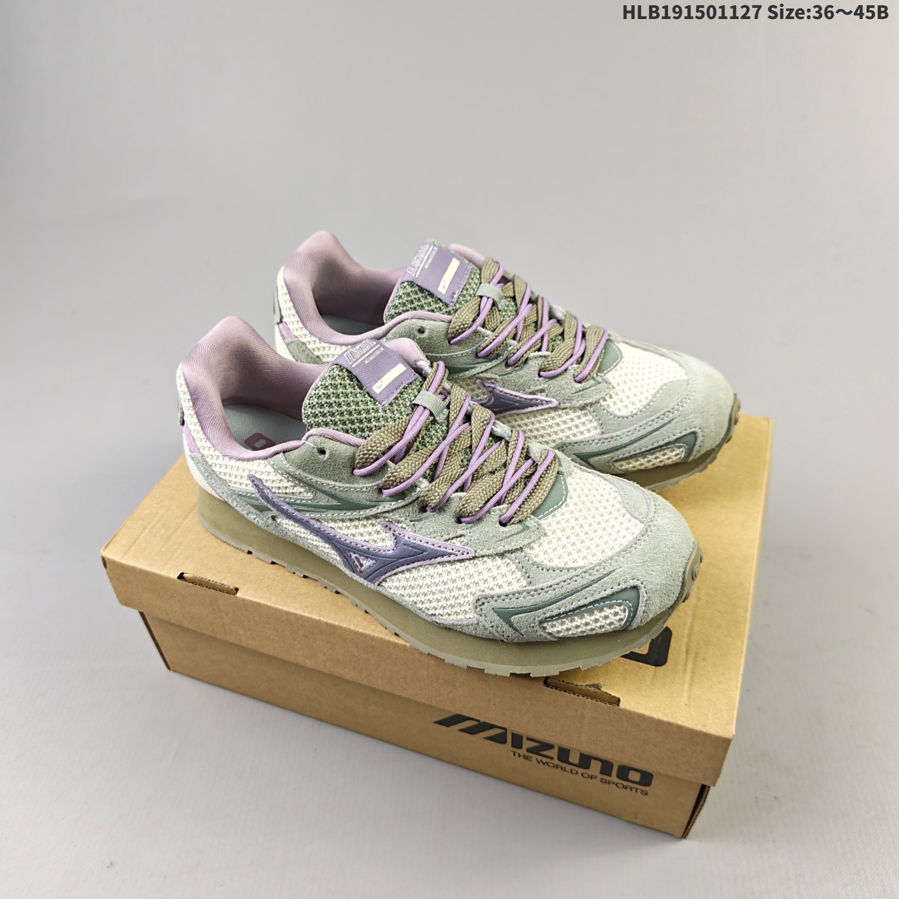 Mizuno Wave Rider 10 Cream Sage Green Purple 36-45 Running Shoe Running Sneakers - Unisex BS-69852