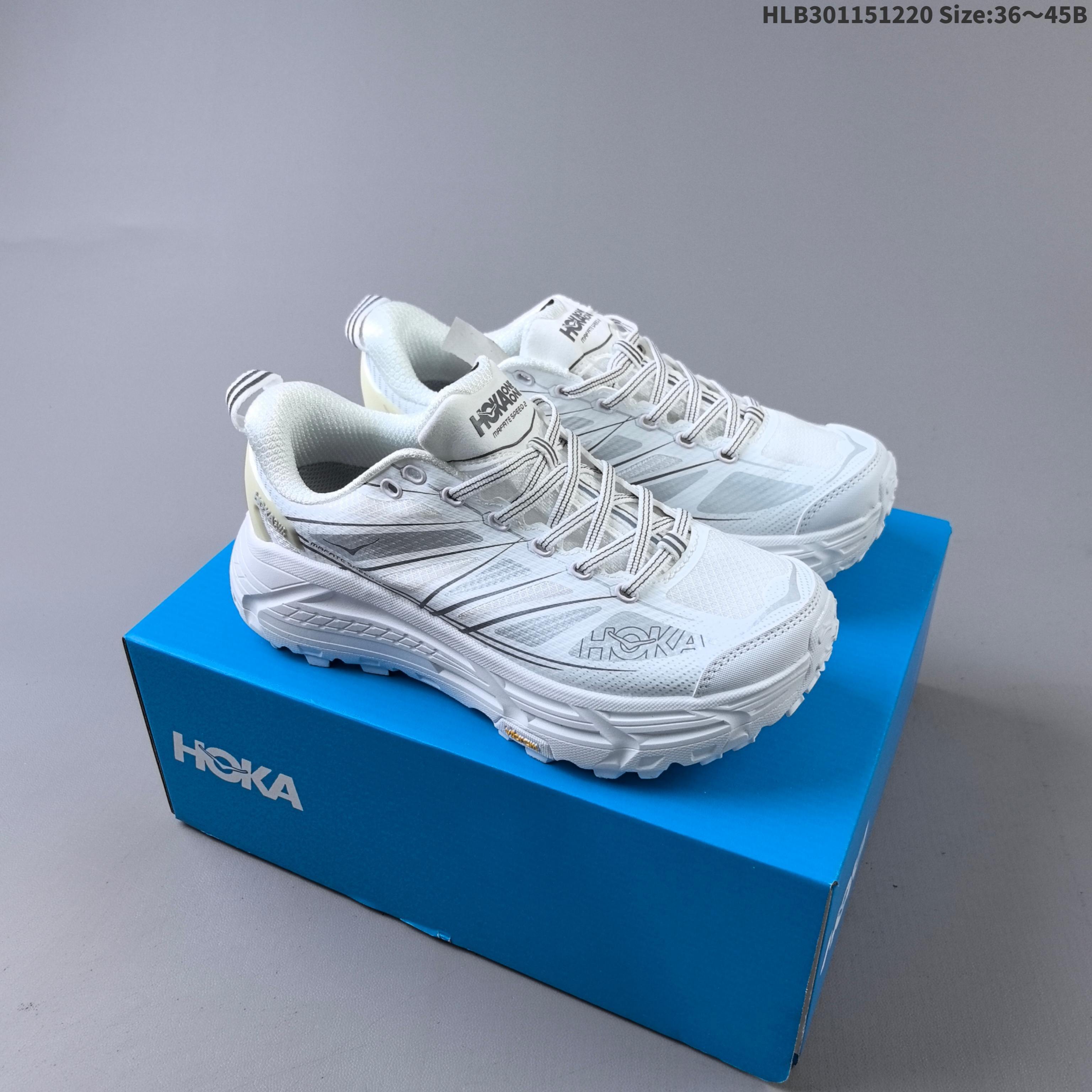 HOKA ONE ONE Mafate Speed 2 Low White Light Grey Cream EU 36-45 Trail Shoe Trail Running Sneakers - Unisex BS-69425
