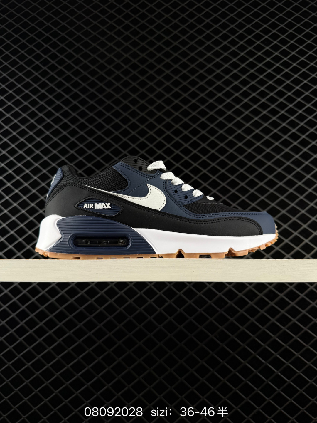 Nike Air Max 90 Black Navy White Gum EU 36-46 Lifestyle Unisex BS-69867
