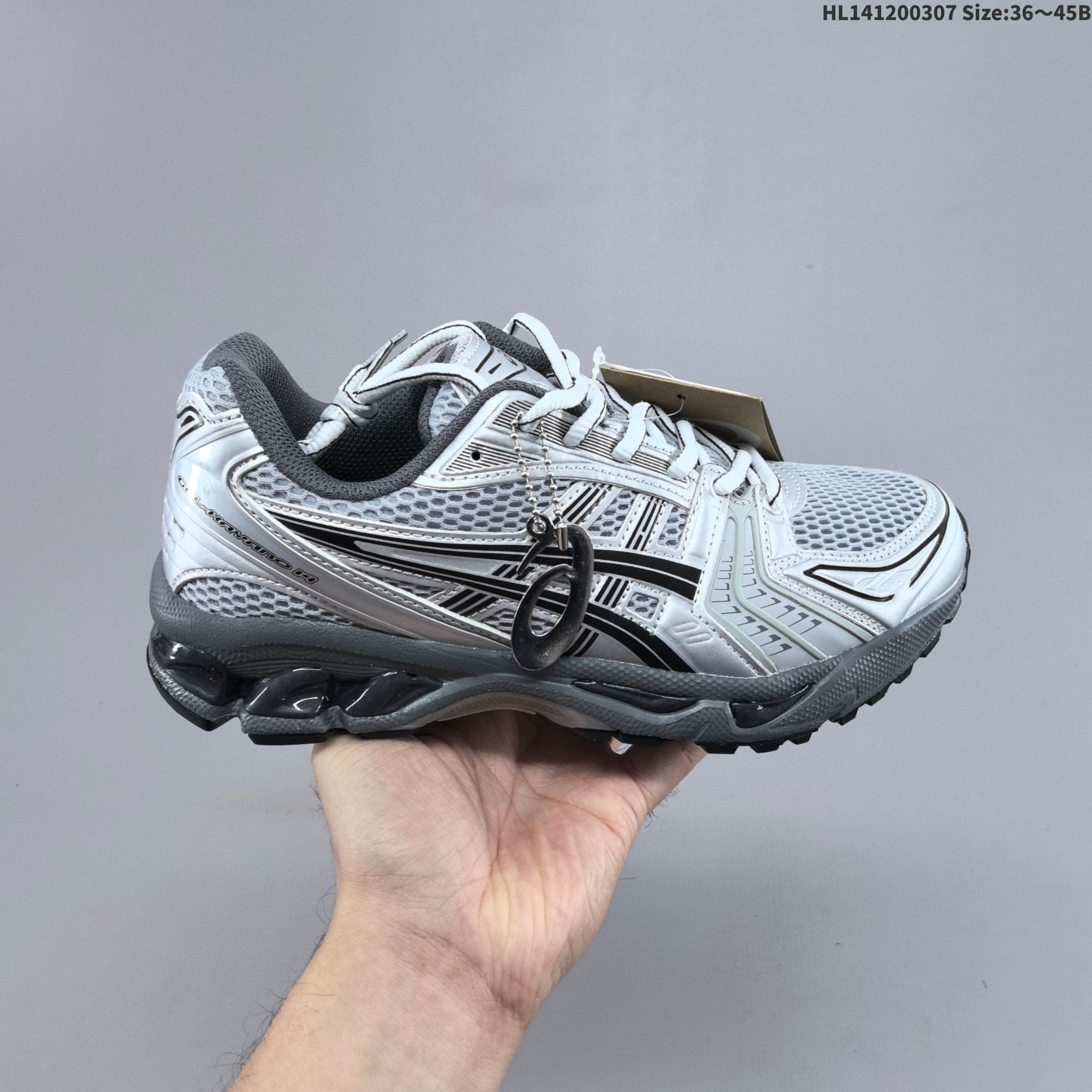 ASICS Gel-Kayano 14 Silver Grey Black EU 36-45 Running Shoe Running Sneakers - Unisex BS-69013