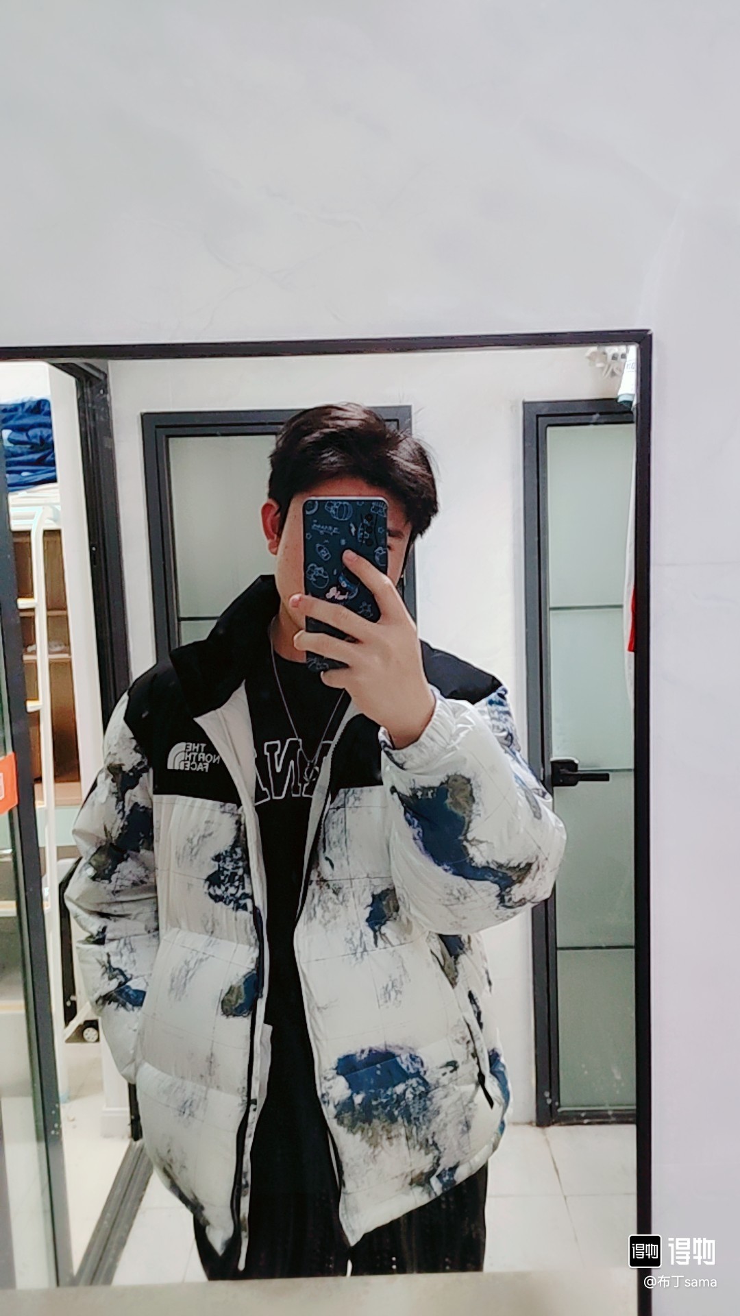 The North Face Down Jackets, North Face 1996 Earth Print, upper body effect of online image — 1:1 Replica