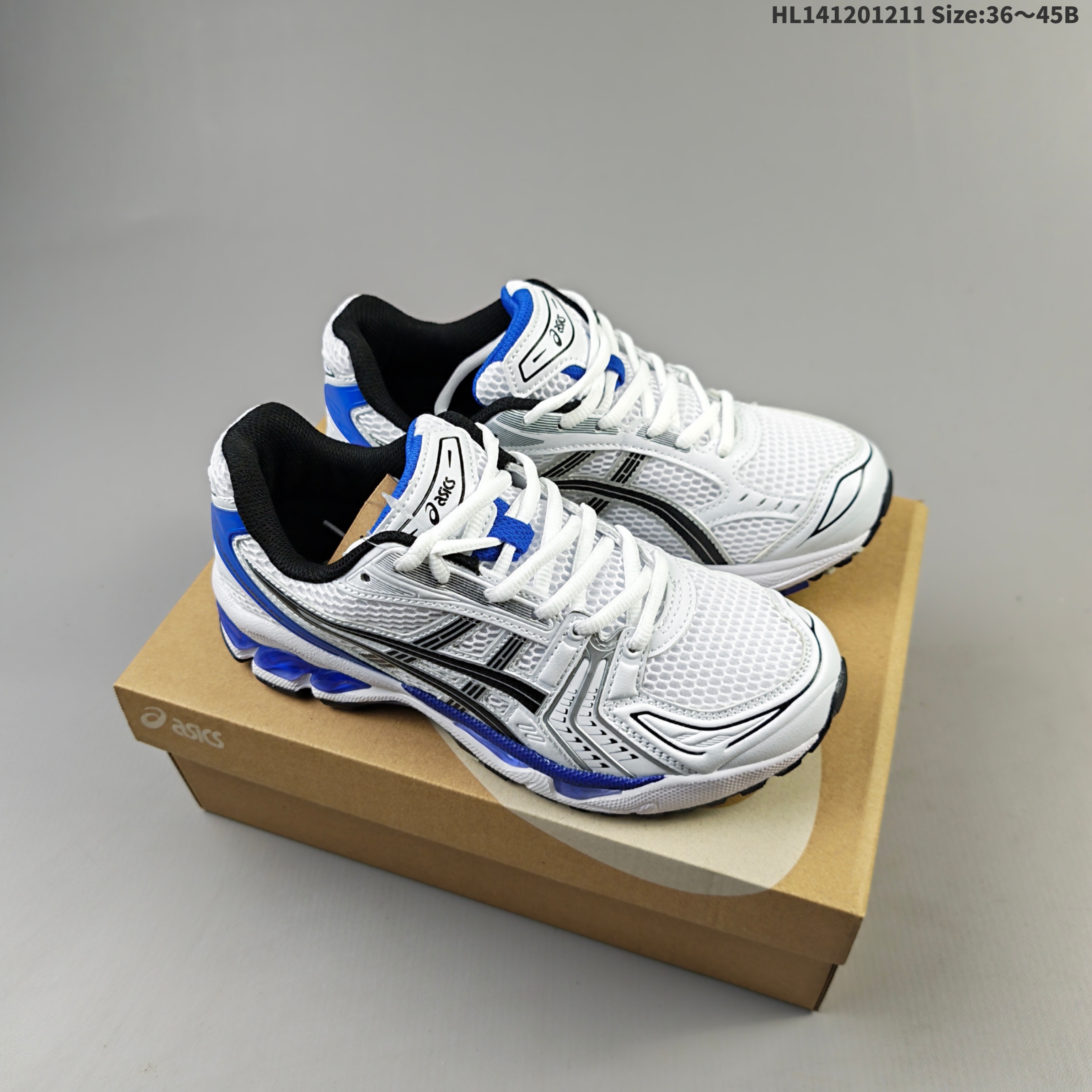 ASICS Gel Kayano 14 White Silver Blue Black EU 36-45 Running Shoe Running Sneakers - Unisex BS-69168
