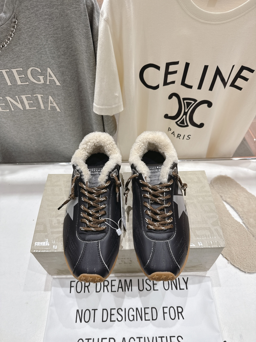 Golden Goose GGDB High Version Leaves The Factory Maoli Black White Silver Brown Sneaker BS-87495