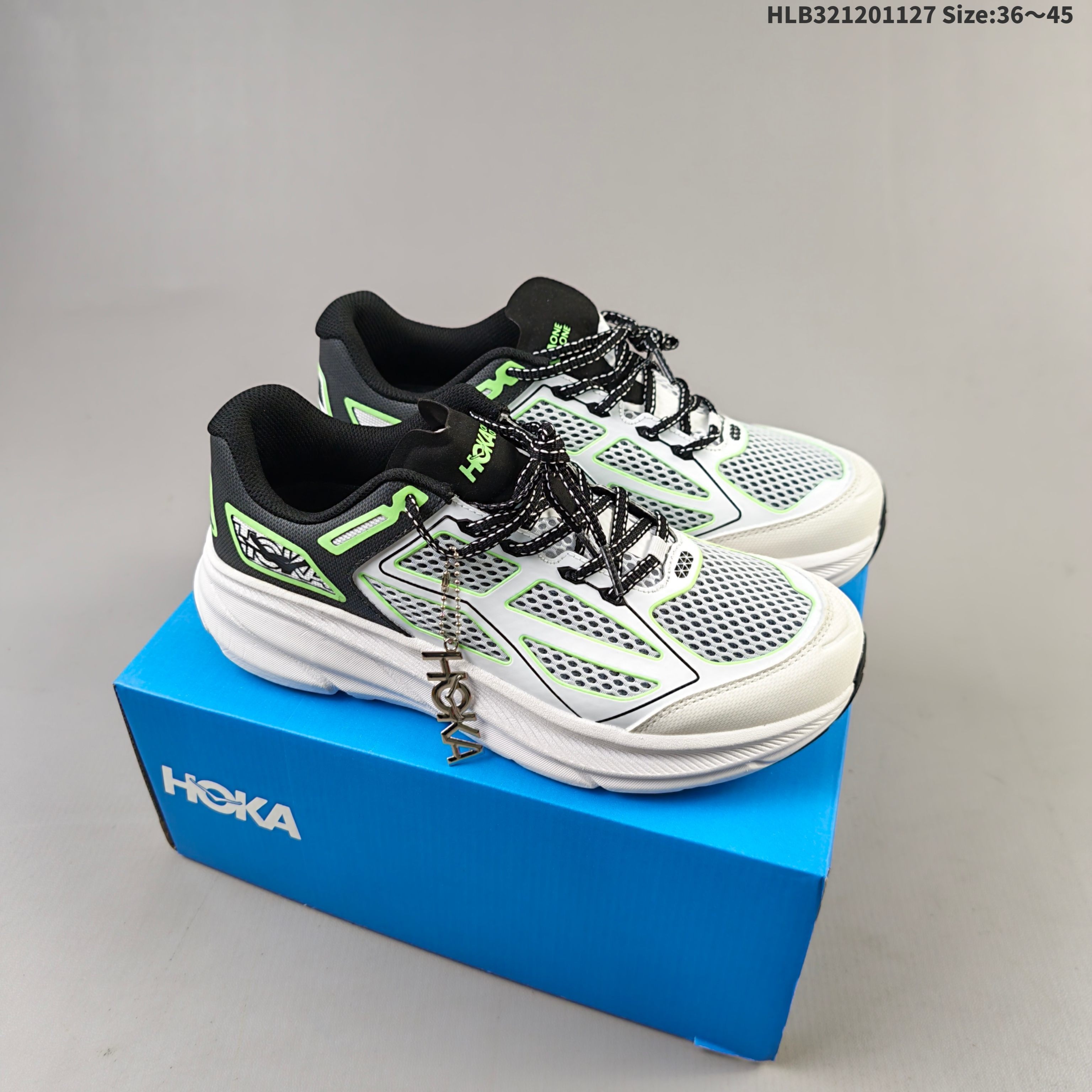 HOKA ONE ONE Clifton One9 White Black Neon Green EU 36-45 Running Shoe Running Sneakers - Unisex BS-69442