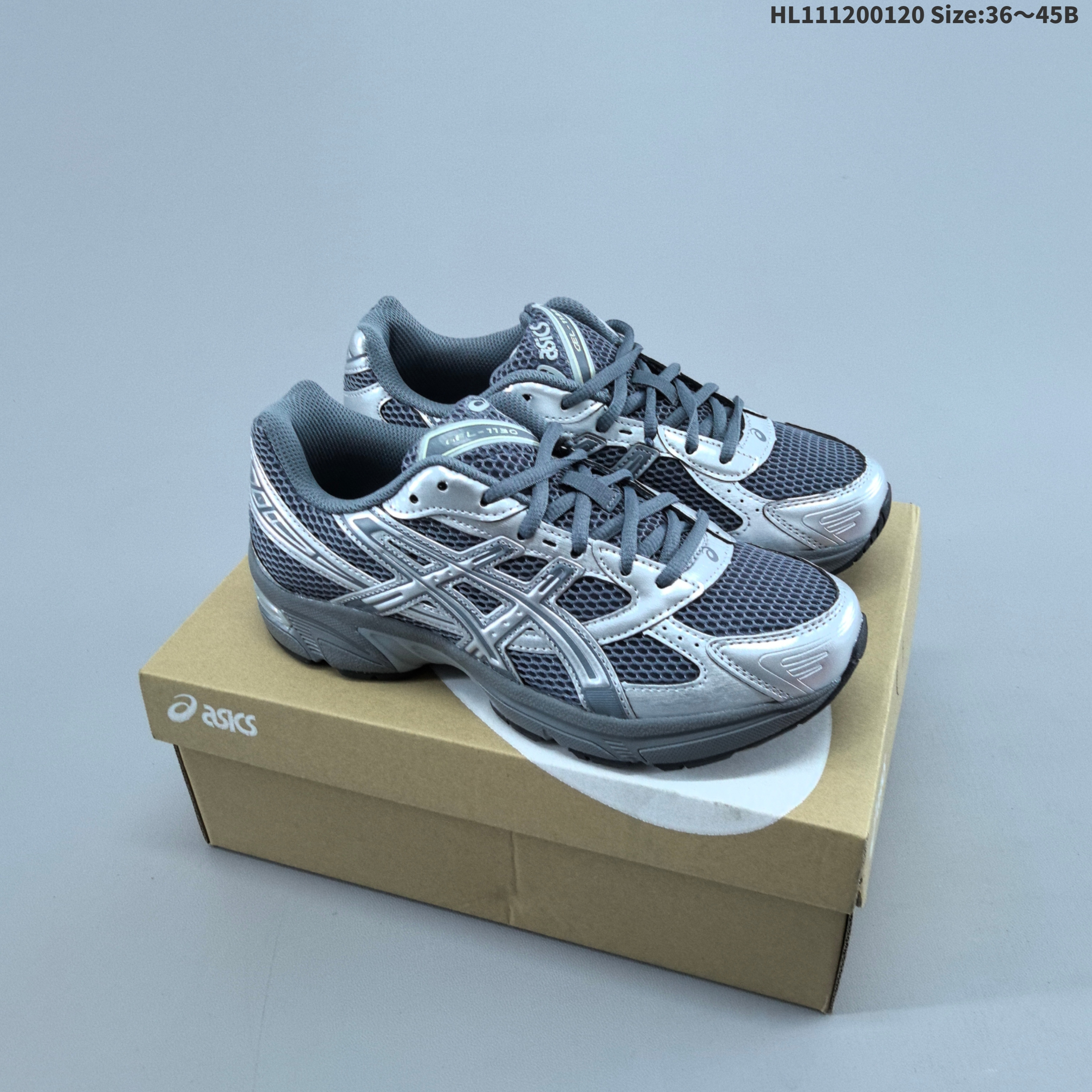 ASICS GEL-1130 Silver Dark Gray EU 36-45 Running Shoe Running Sneakers - Unisex BS-69051