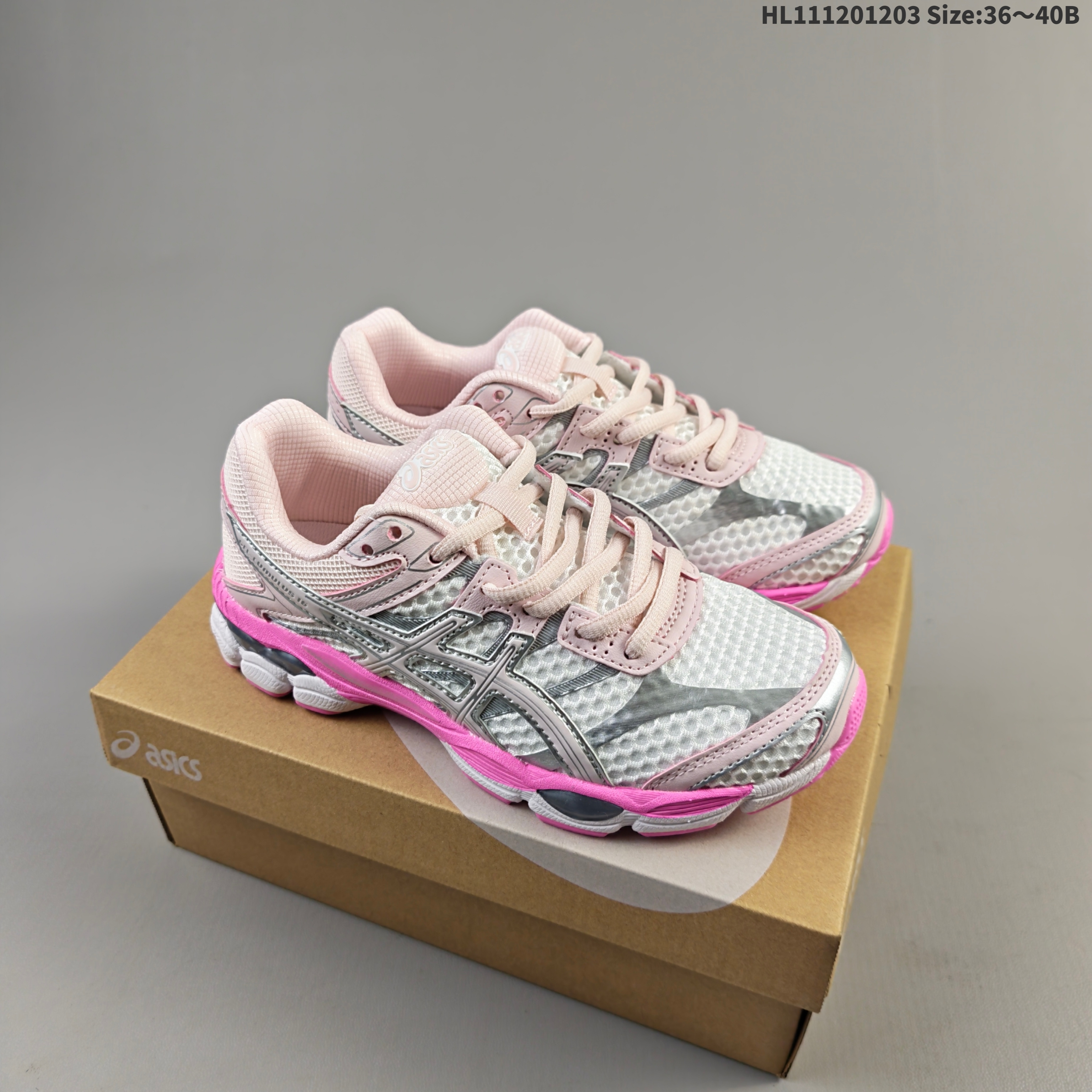 ASICS Gel-Cumulus 16 White Silver Pink EU 36-45 Running Shoe Running Sneakers - Unisex BS-69188