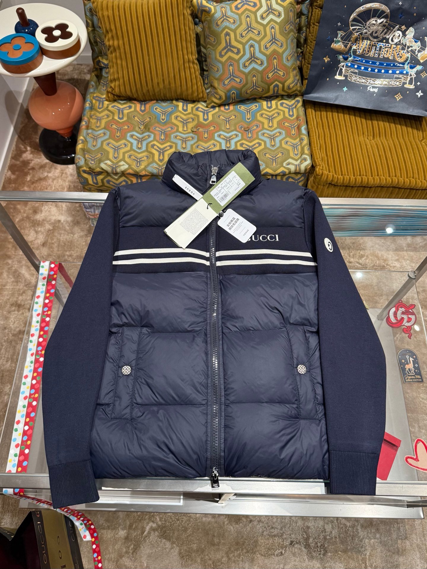 Gucci men [Free shipping with SF Express] GUCCI patchwork down jacket