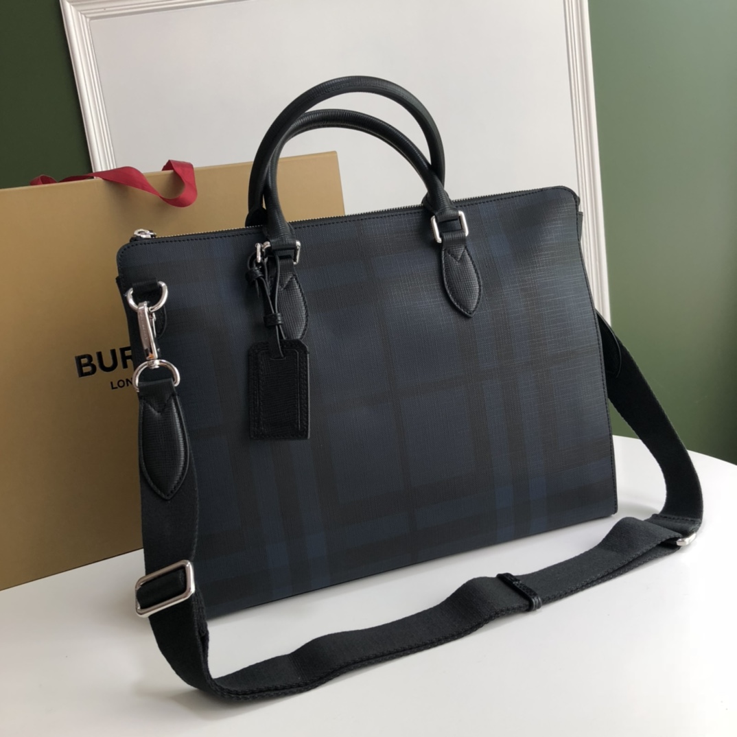 Burberry London Check Briefcase Navy Check briefcase photo 1