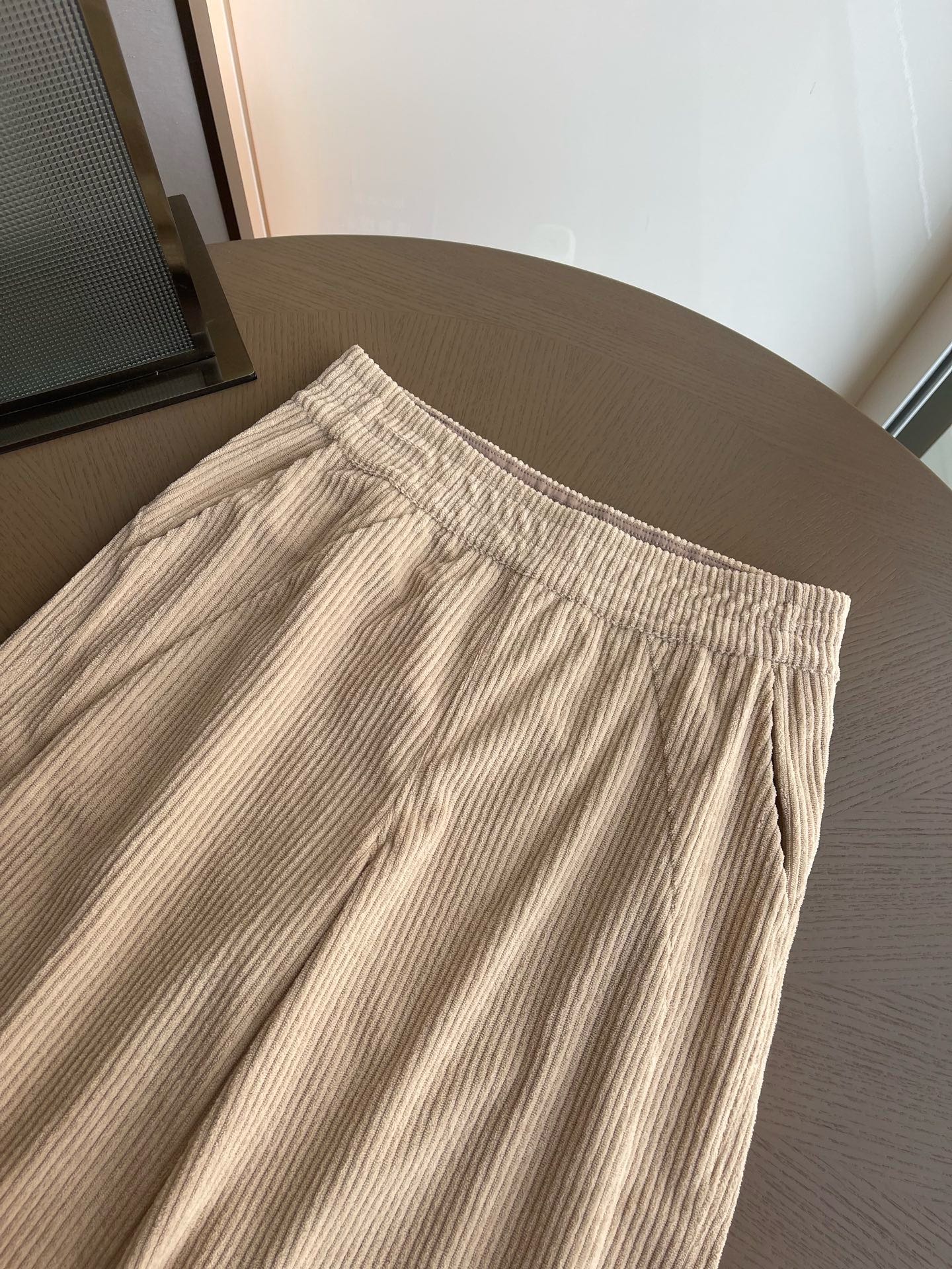 Lulu Leggings Double-sided spliced elastic waist, increased waist, outer corduroy fabric wrap, inner — 1:1 Replica