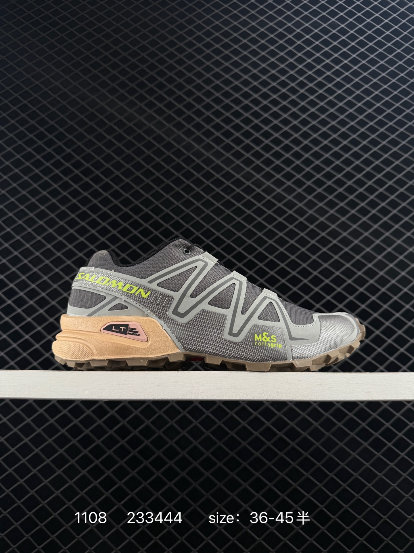 Salomon XT-6 Grey Beige Neon Yellow EU 36-45 Trail Shoe Trail Running Sneakers - Unisex BS-85928