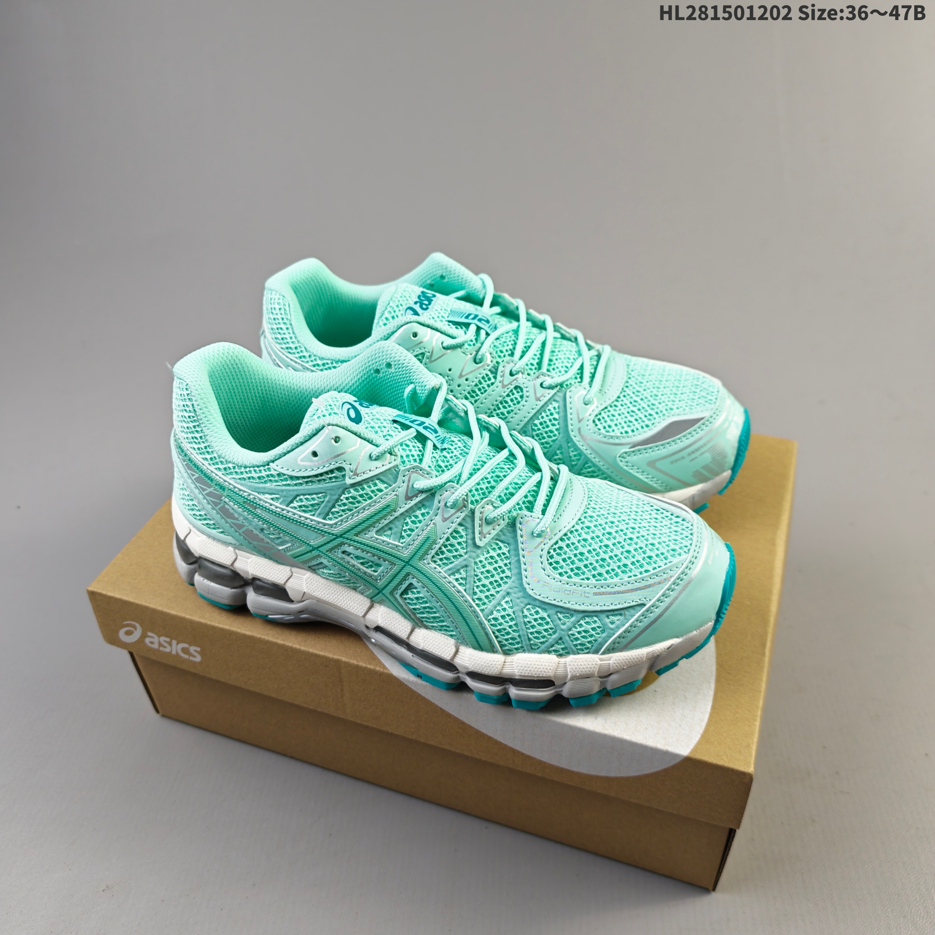 ASICS Gel Kayano 20 Mint Turquoise Silver White EU 36-47 Running Shoe Running Sneakers - Unisex BS-69189