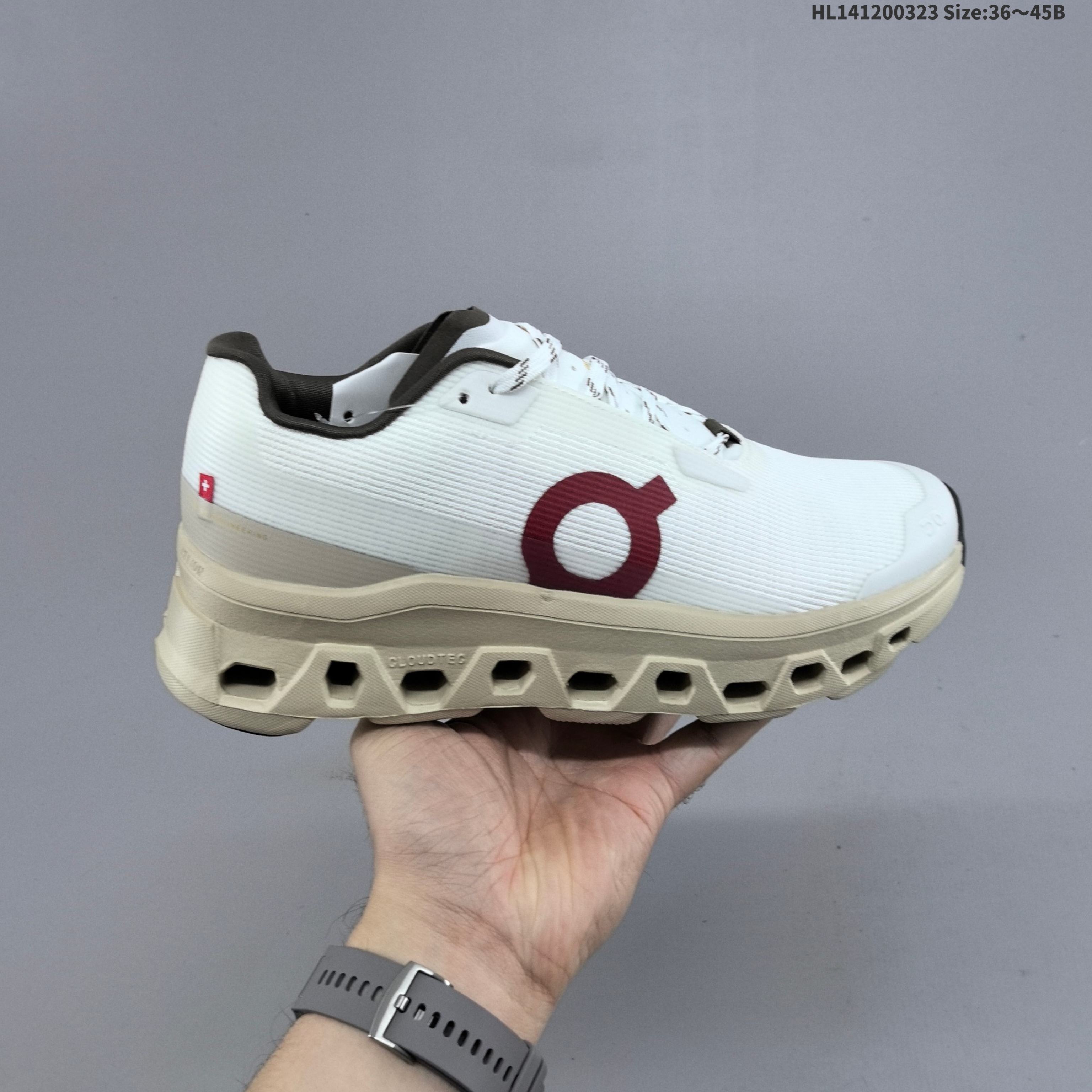 On Cloudmonster Void Year Of The Horse White Cream Burgundy Dark Brown EU 36-45 Running Shoe Running Sneakers - Unisex BS-69663