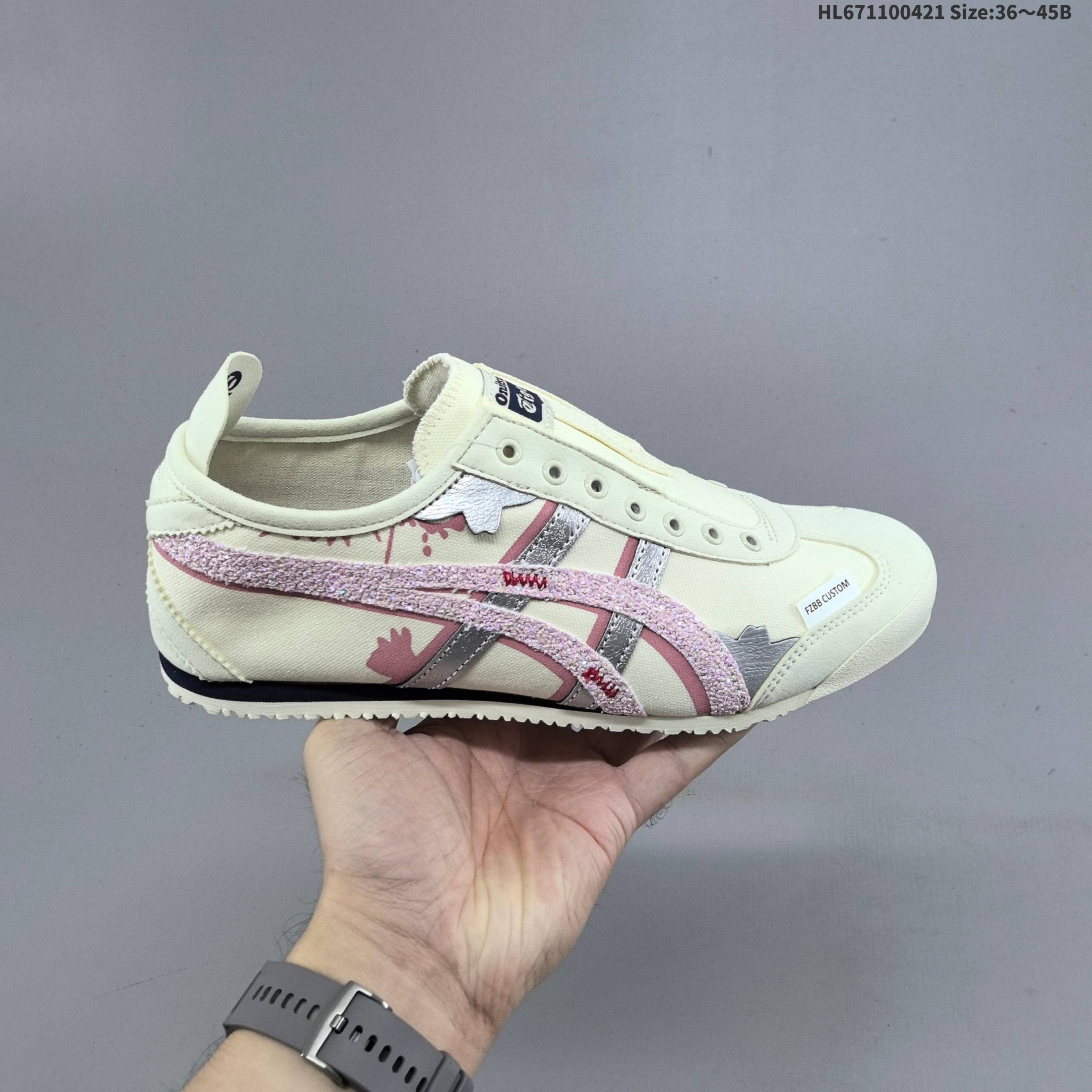 Onitsuka Tiger Mexico 66 Paraty Slip On Cream Pink Silver Navy EU 36-45 Sneaker Casual Sneakers - Unisex BS-68883