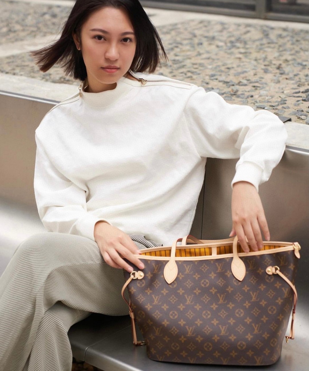 LV bag NEVERFULL BANDOULIERE INSIDE OUT M12257 | M11947 | M12096 — AAA Quality Replica
