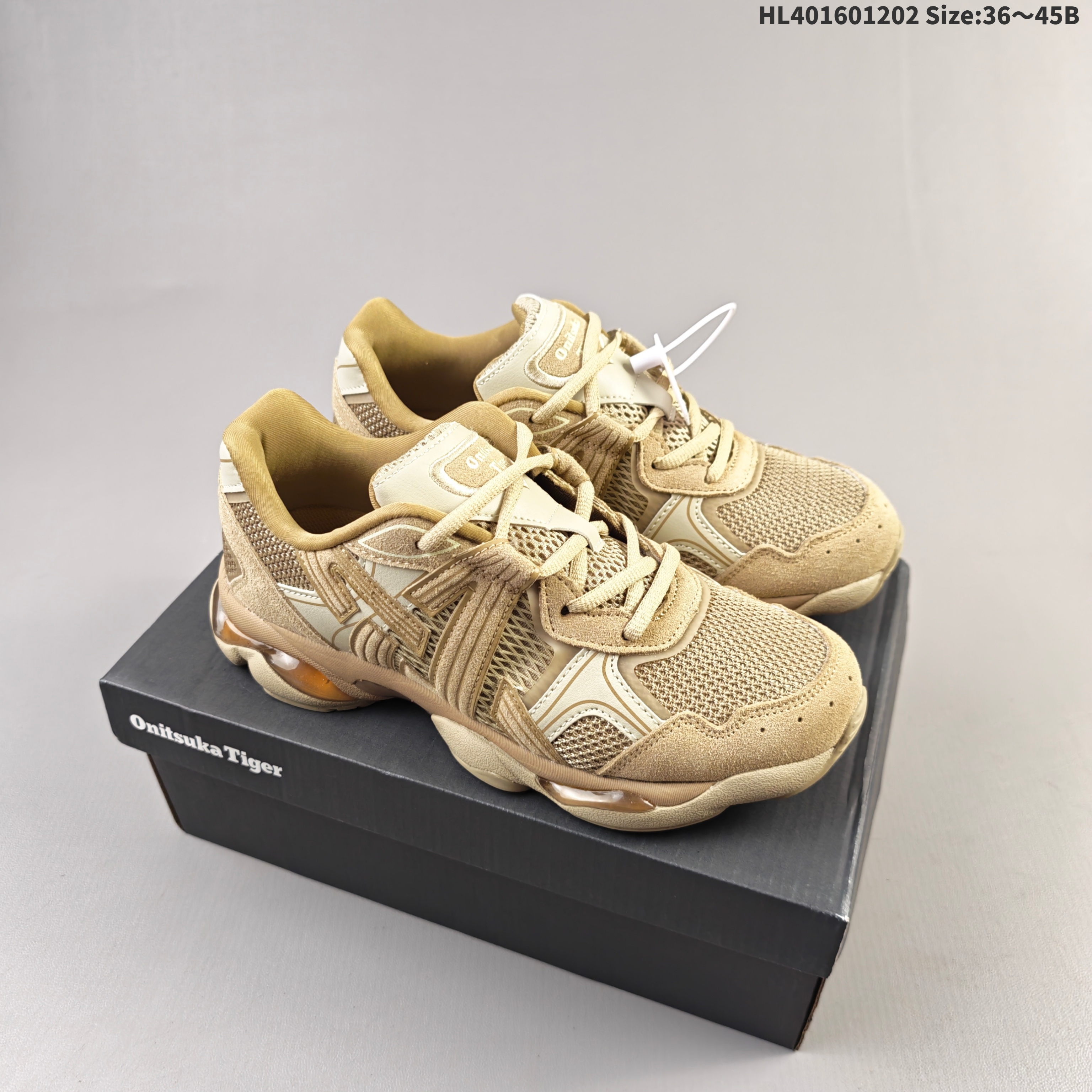 Onitsuka Tiger ULTI RS TIGRUN Khaki Silver Cream EU 36-45 Running Shoe Running Sneakers - Unisex BS-69193