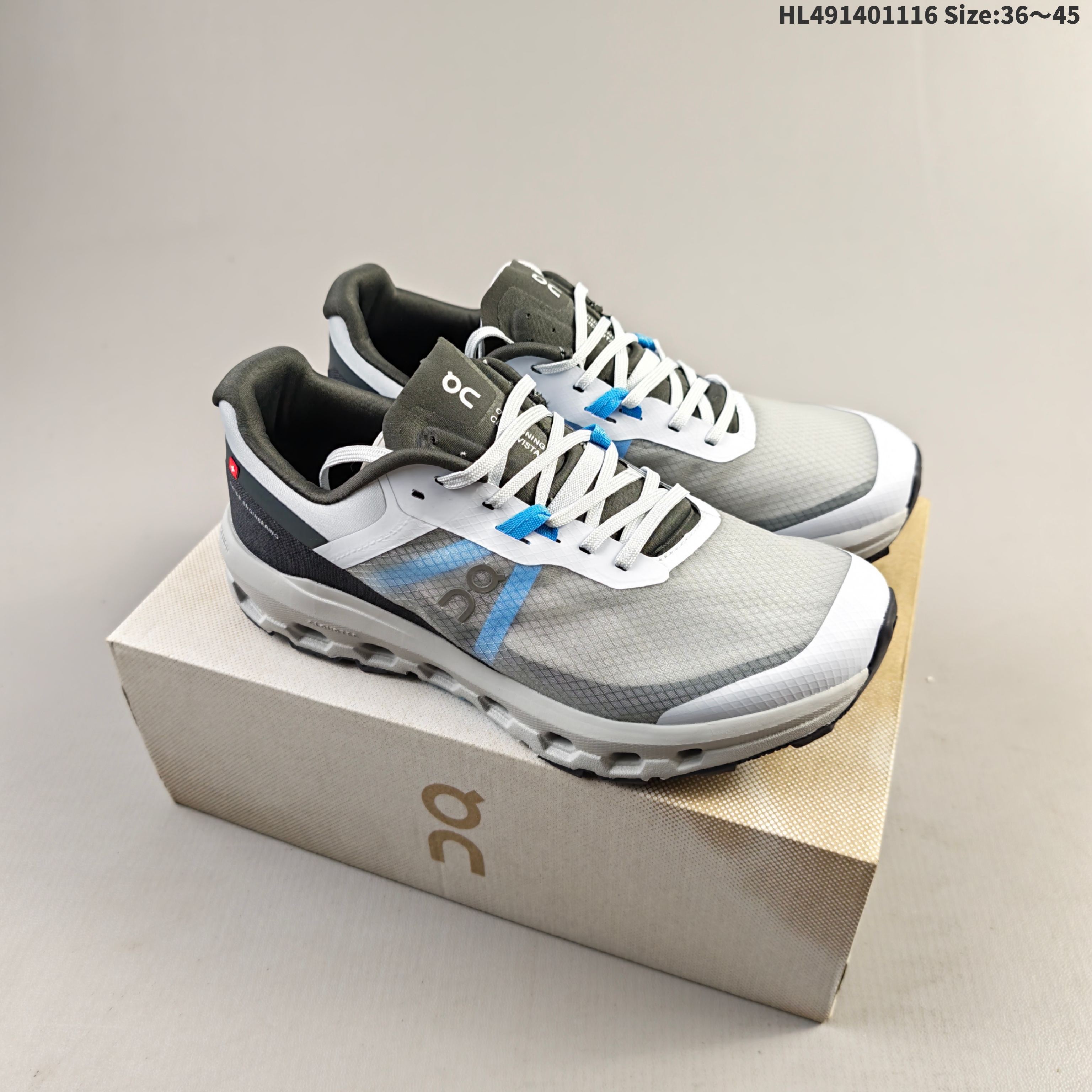 On Cloudvista 2 Grey White Dark Grey Blue EU 36-45 Trail Shoe Trail Running Sneakers - Unisex BS-69811