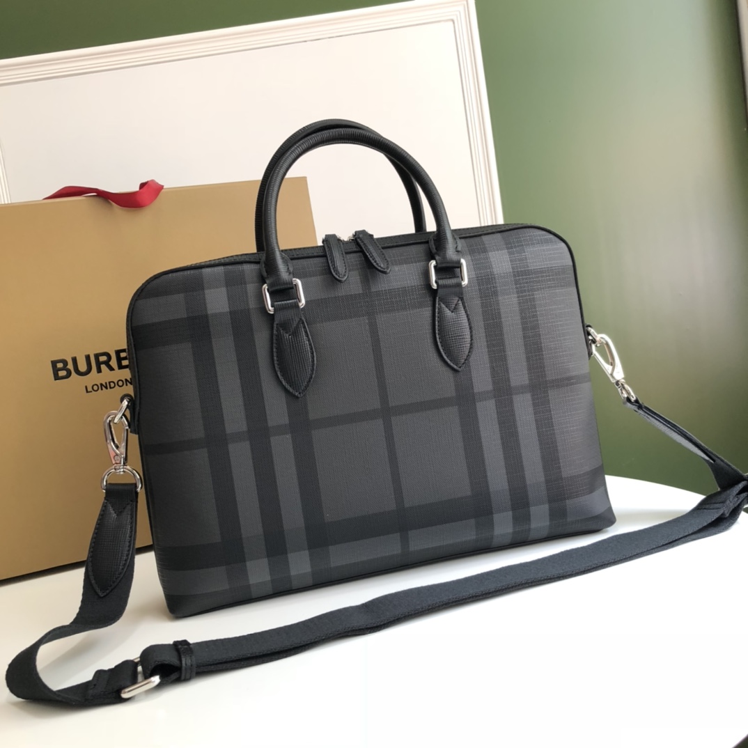 Burberry London Check Briefcase Charcoal 37x27x5.5cm briefcase photo 1
