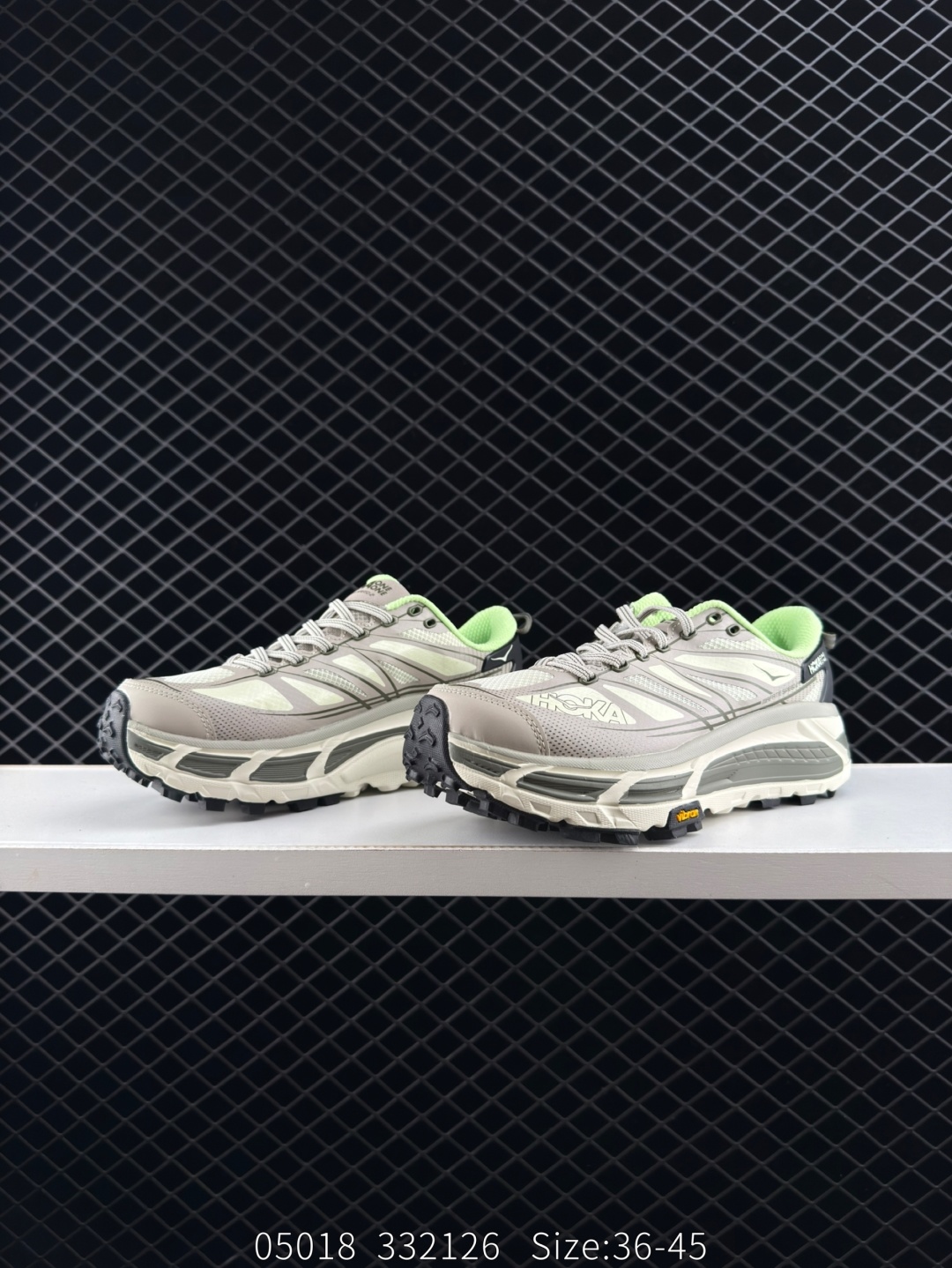 HOKA ONE ONE Mafate Speed 2 Low Grey Off White Neon Green Black EU 36-45 Trail Shoe Trail Running Sneakers - Unisex BS-86645