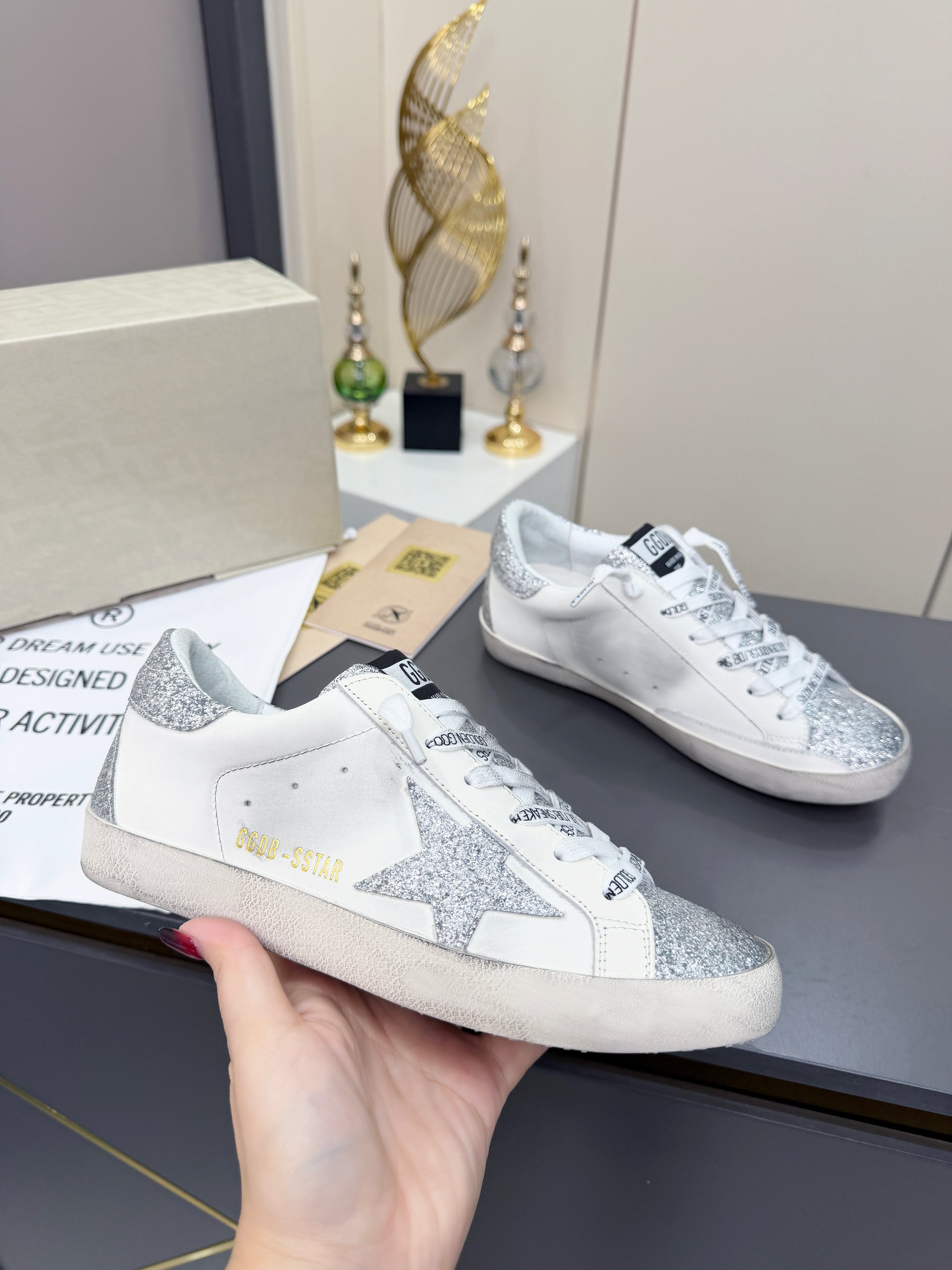 Golden Goose Superstar White Silver Off White Sneaker BS-87384