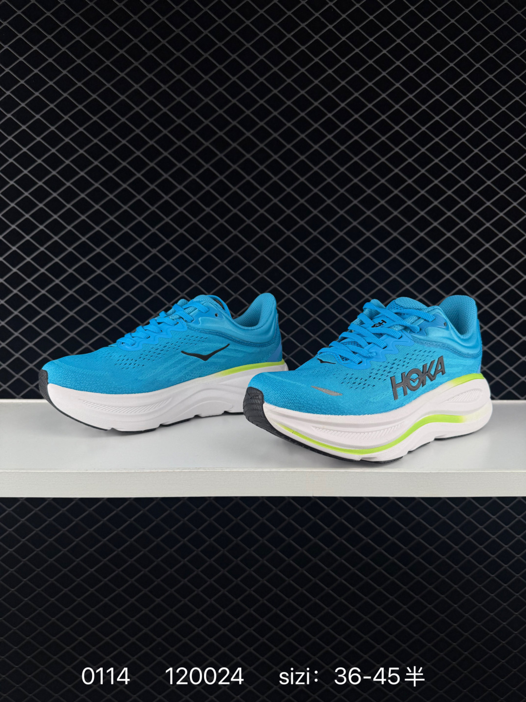 HOKA ONE ONE Bondi 9 Bright Blue White Neon Yellow Black EU 36-45 Running Shoe Running Sneakers - Unisex BS-86321