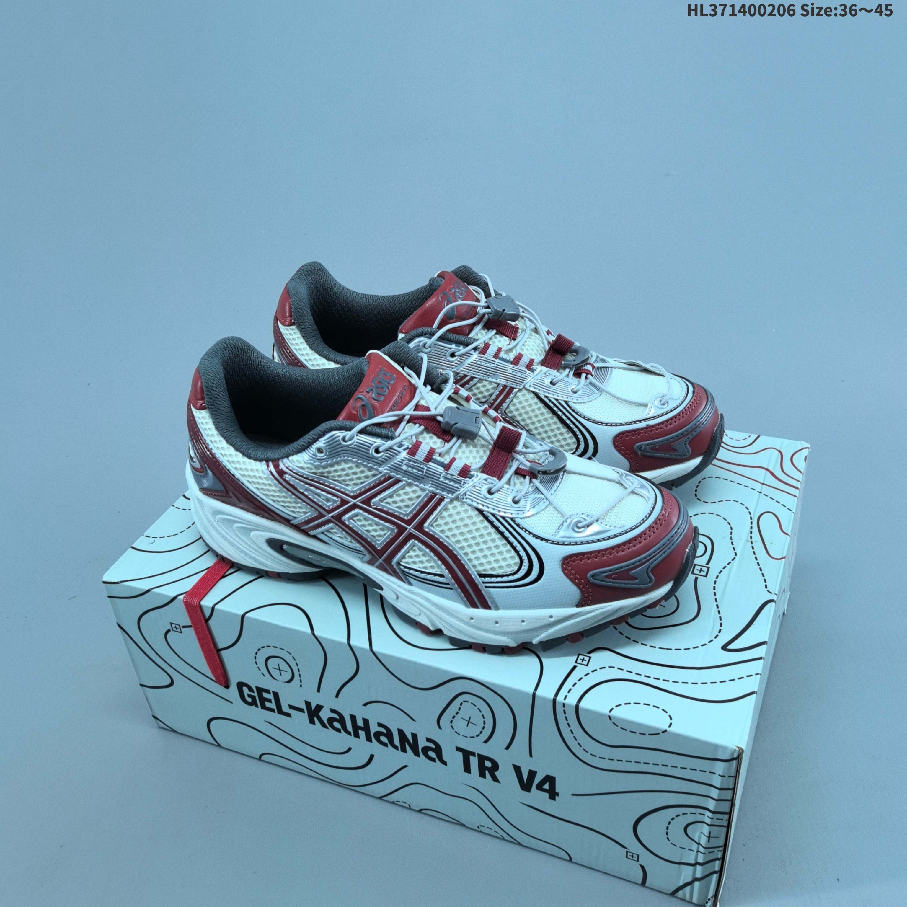 ASICS GEL-KAHANA TR V4 White Burgundy Silver Grey EU 36-45 Trail Shoe Trail Running Sneakers Unisex BS-69020