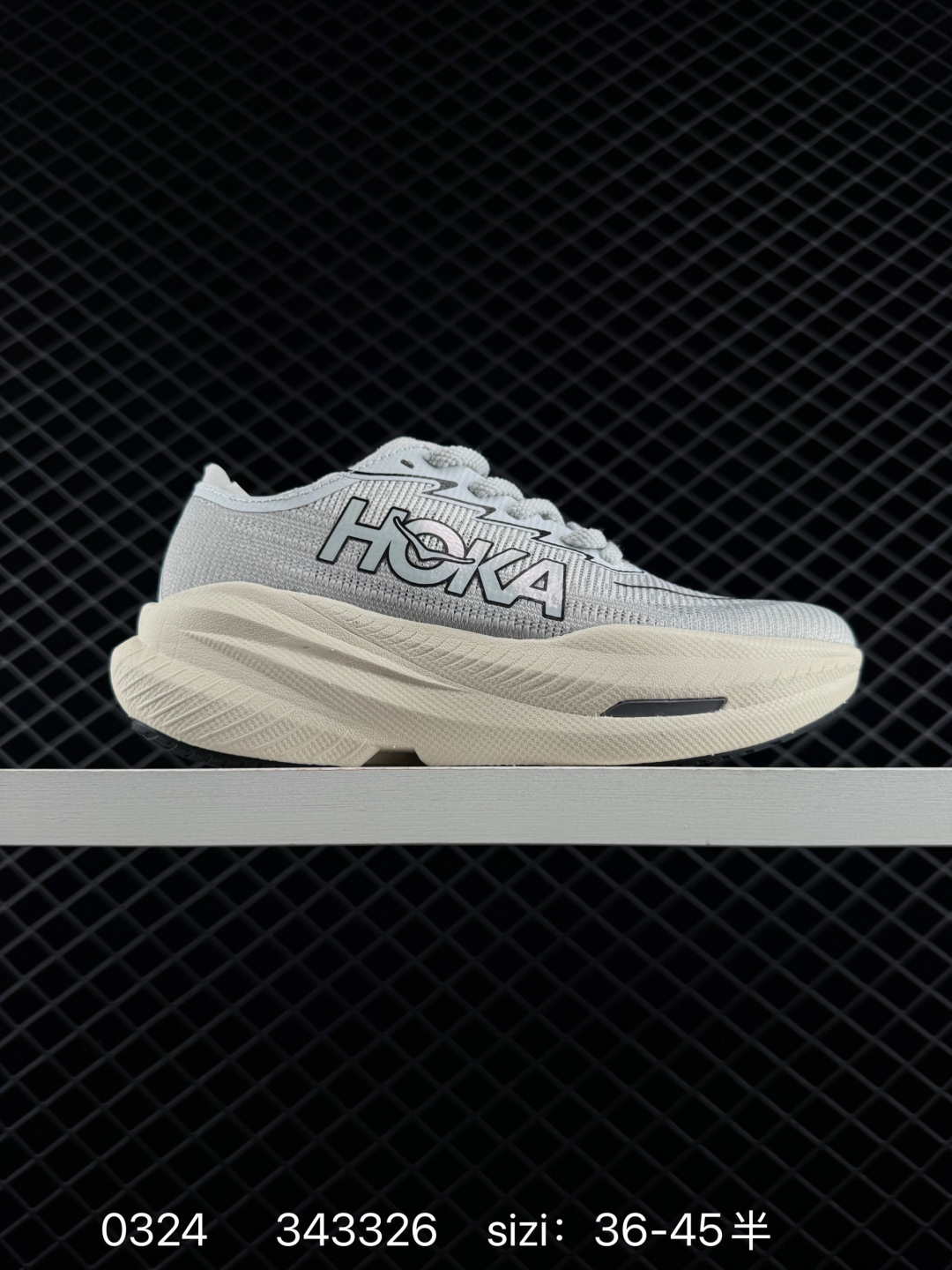 HOKA ONE ONE Rocket X 3 Light Grey Off White Black EU 36-45 Running Shoe Running Sneakers - Unisex BS-86282