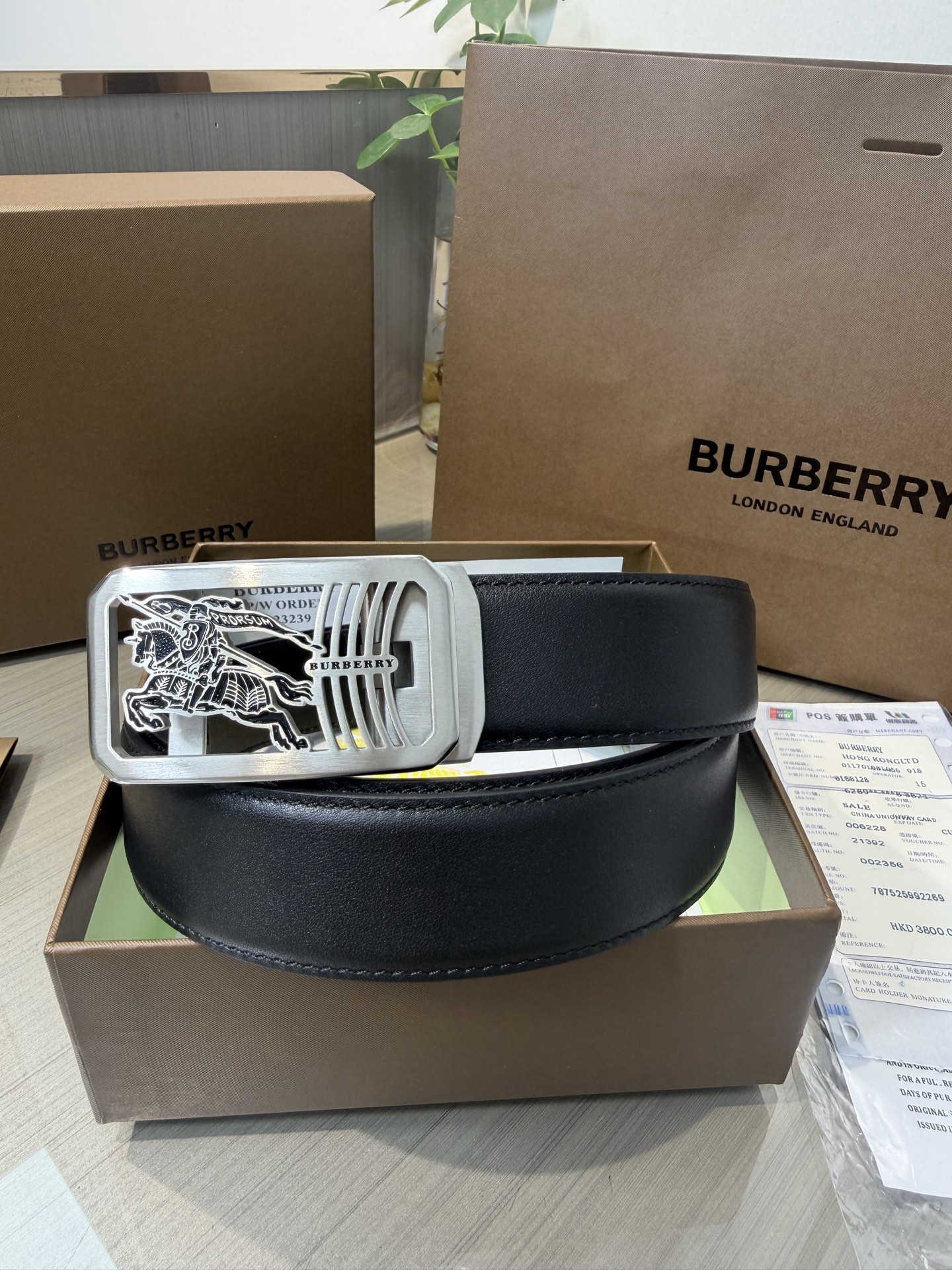 BURBERRY belt Burberry men's automatic belt - width 34 MM, fine steel buckle, exquisitely crafted, — 1:1 Replica For Sale