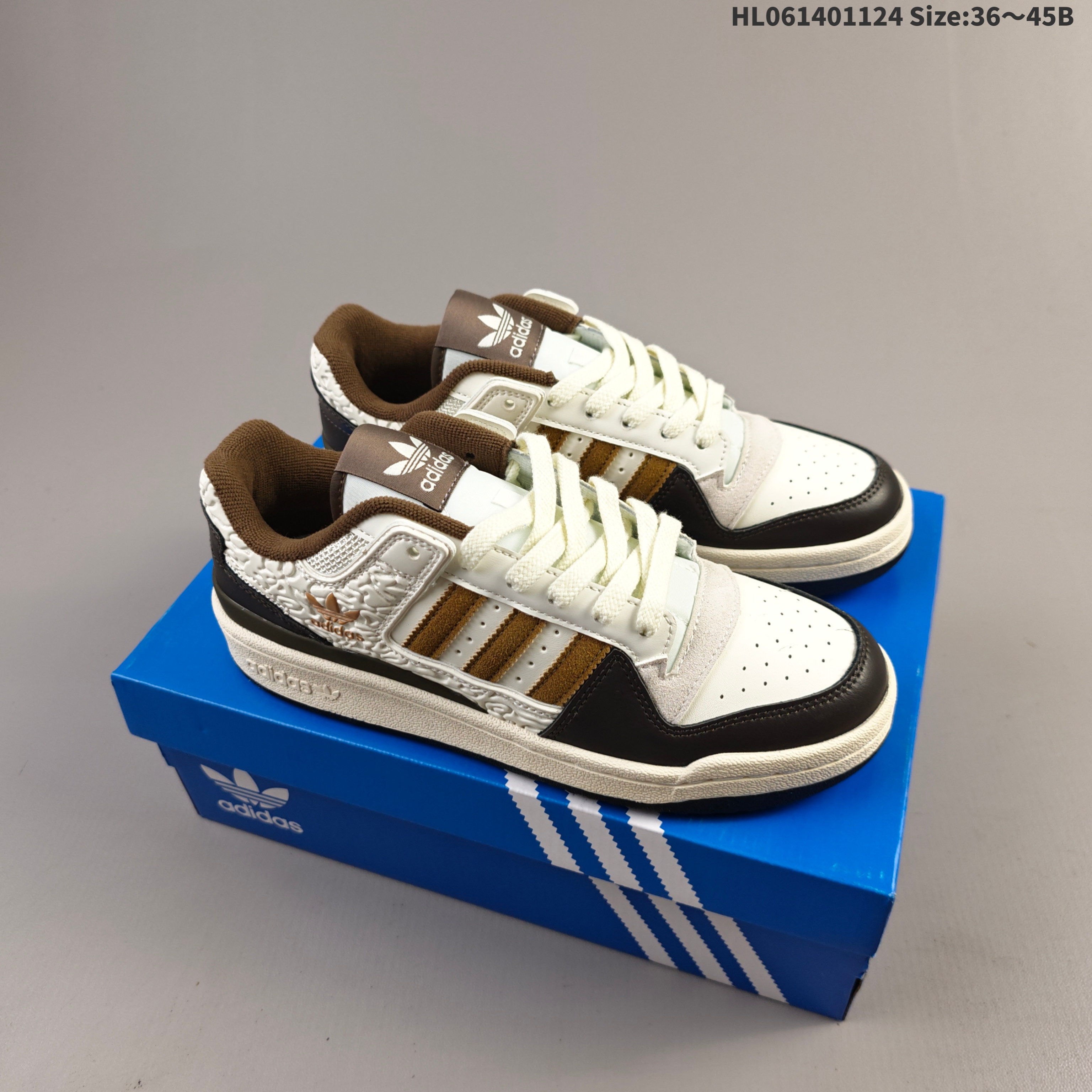 Adidas Forum Low Off White Dark Brown Cream EU 36-45 Skate Shoe Unisex BS-65483