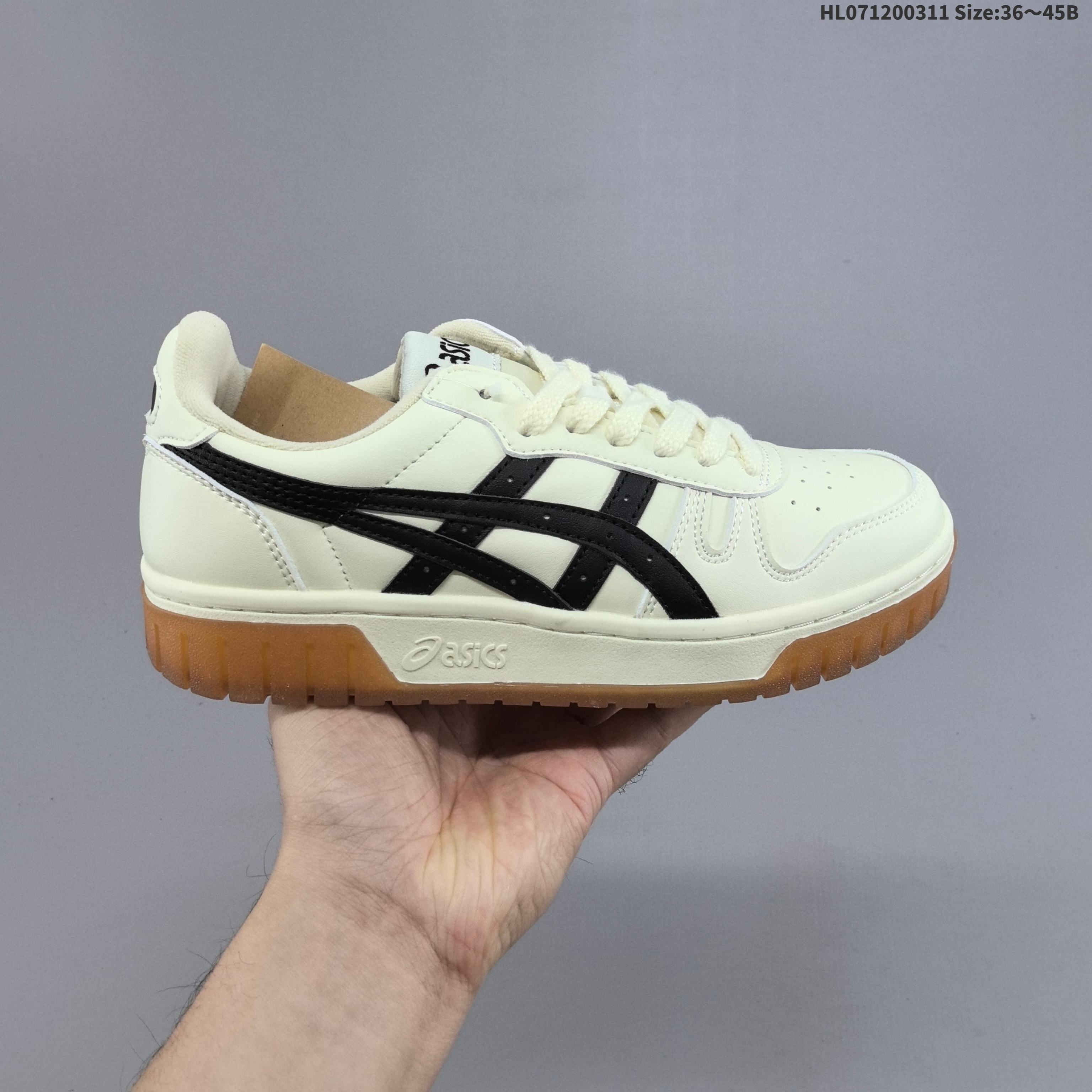 ASICS Court Mz Low 1203 A127 110 Cream Black Gum Brown EU 36-45 Sneaker Casual Sneakers Unisex BS-69003