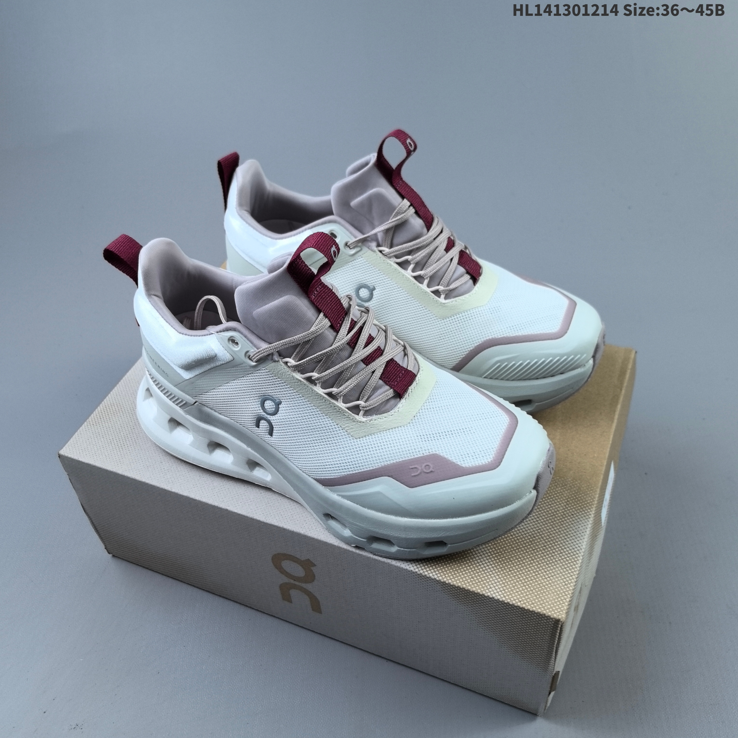 On Cloudnova X White Beige Burgundy EU 36-45 Running Shoe Running Sneakers - Unisex BS-69744