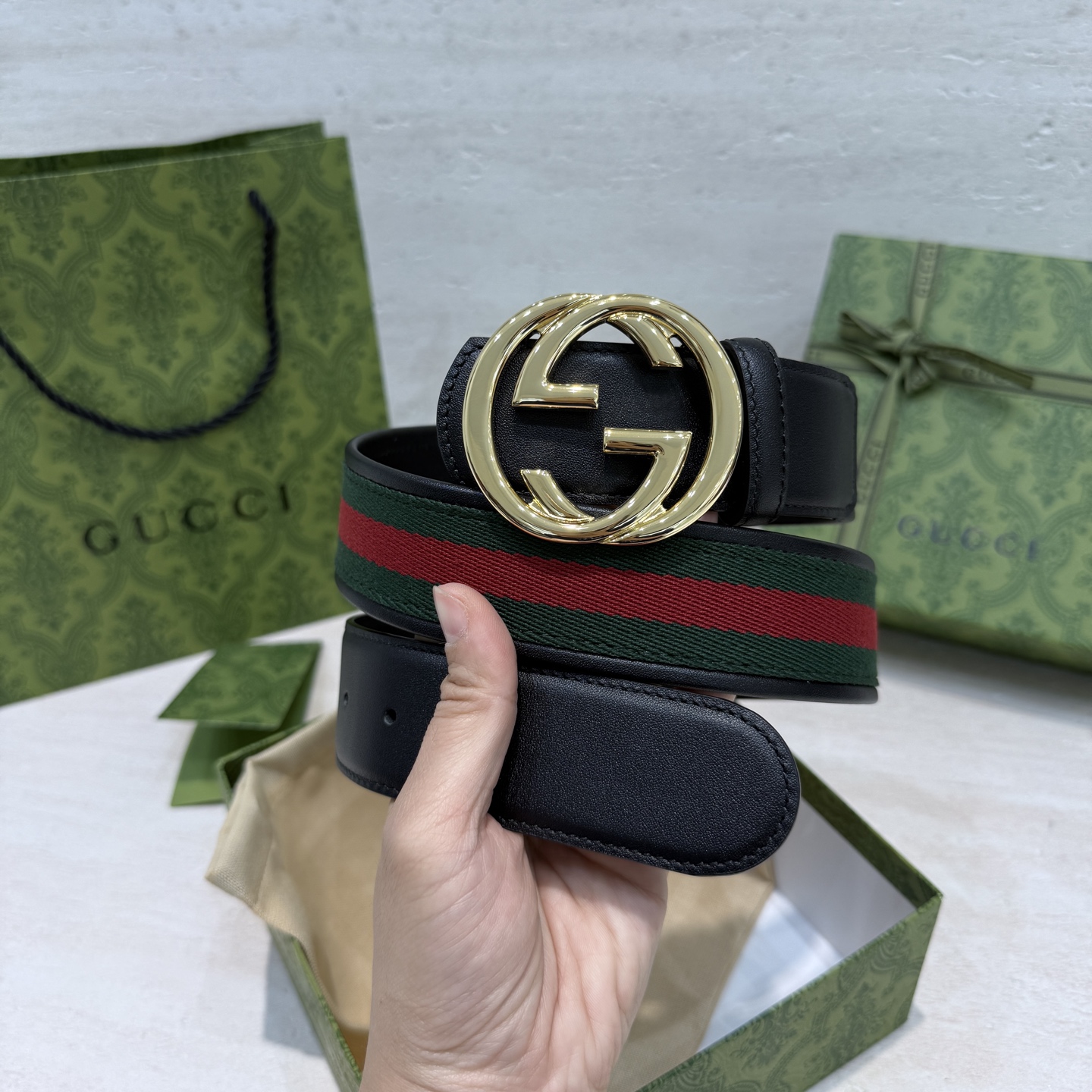 GUCCI belt Gucci Men's 2026 Series G GG 4cm — AAA Quality Replica