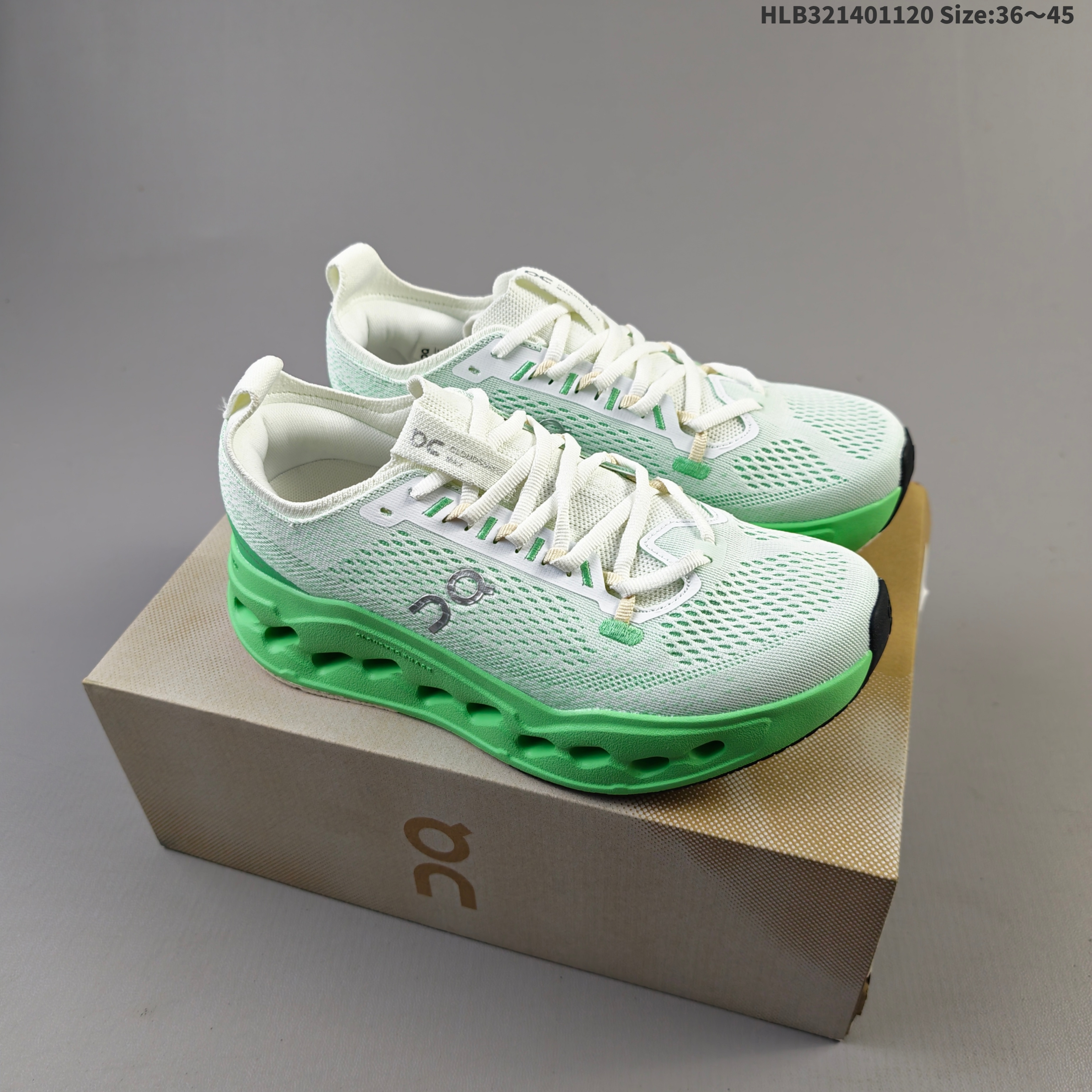 On Cloudsurfer Max White Green Black EU 36-45 Running Shoe Running Sneakers - Unisex BS-69797