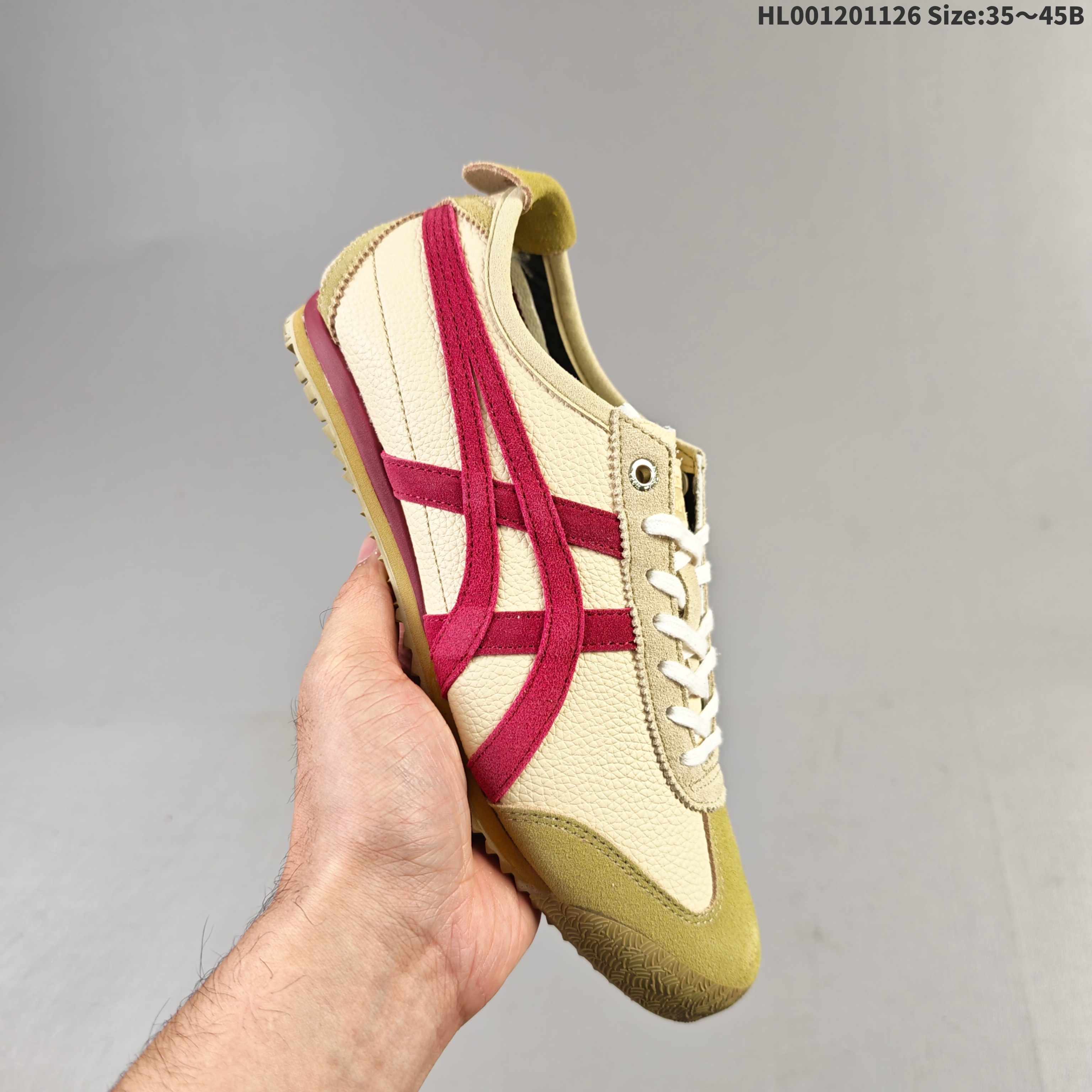Onitsuka Tiger Mexico 66 SD Cream Beige Red Olive EU 35-45 Sneaker Casual Sneakers - Unisex BS-69224