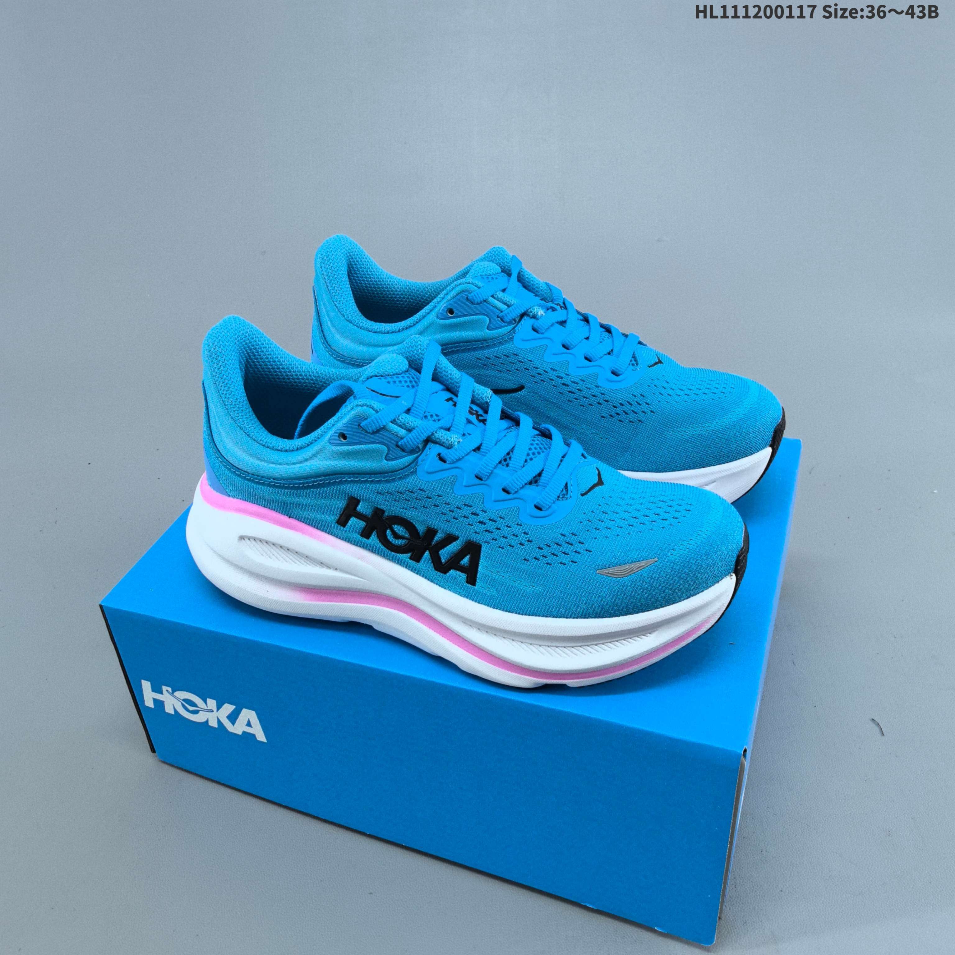 HOKA Bondi 9 Blue White Pink Black EU 36-43 Running Shoe Running Sneakers - Unisex BS-69401