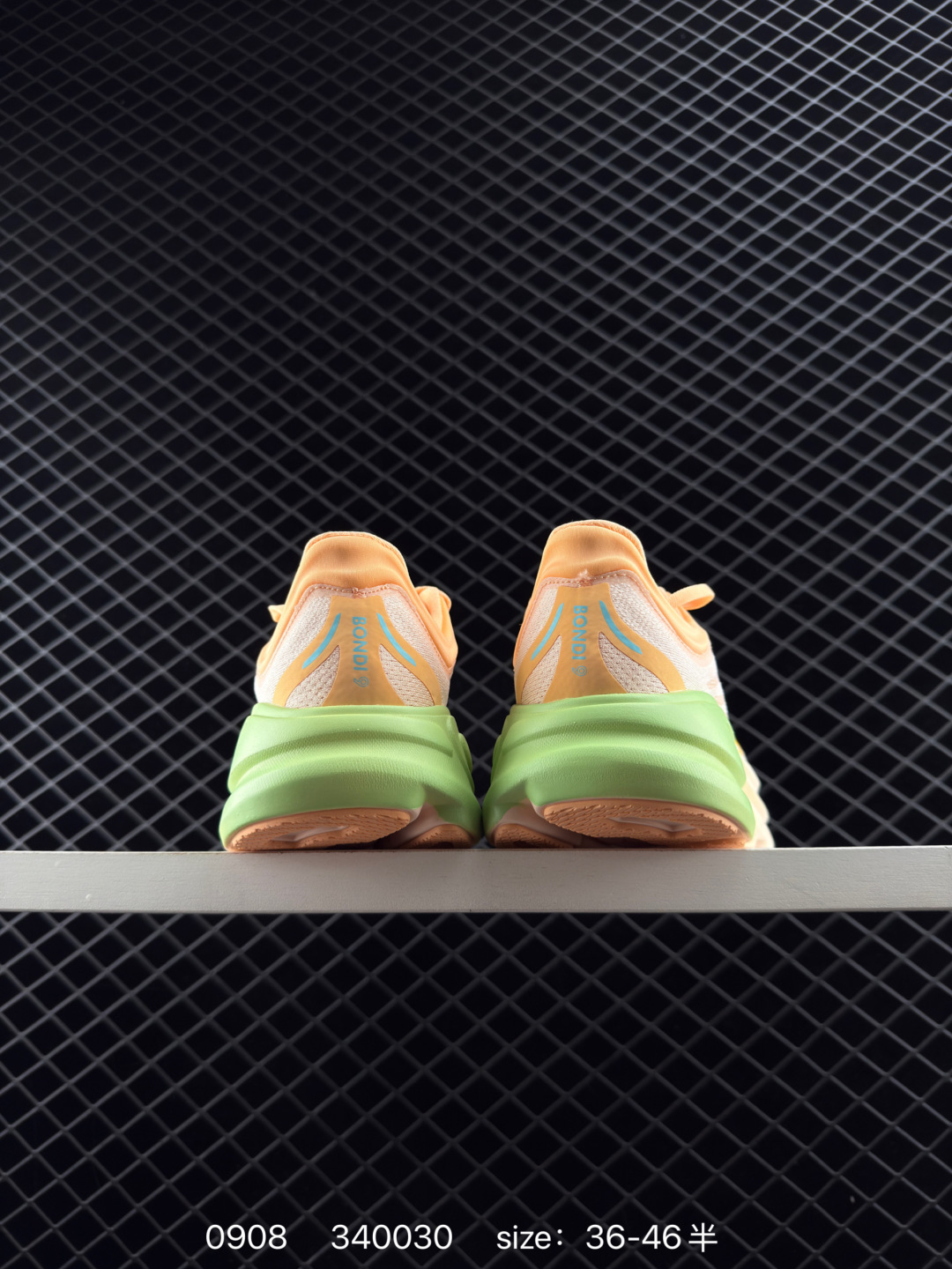 HOKA ONE ONE Bondi 9 Peach Light Orange Lime Green Light Blue EU 36-46 Running Shoe Running Sneakers - Unisex BS-86456