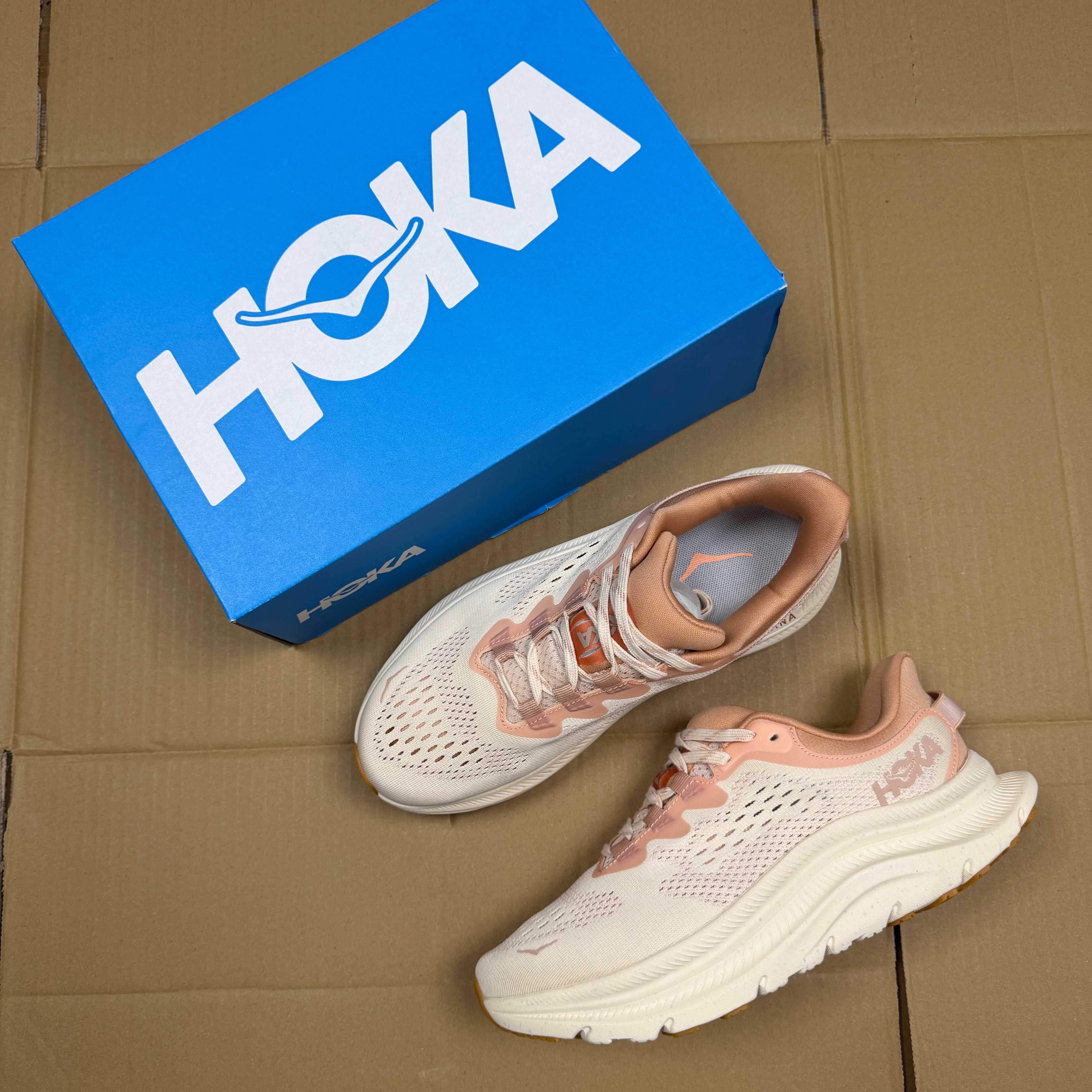 HOKA Kawana 2 Cream Light Peach Off White Running Shoe Running Sneakers BS-86918
