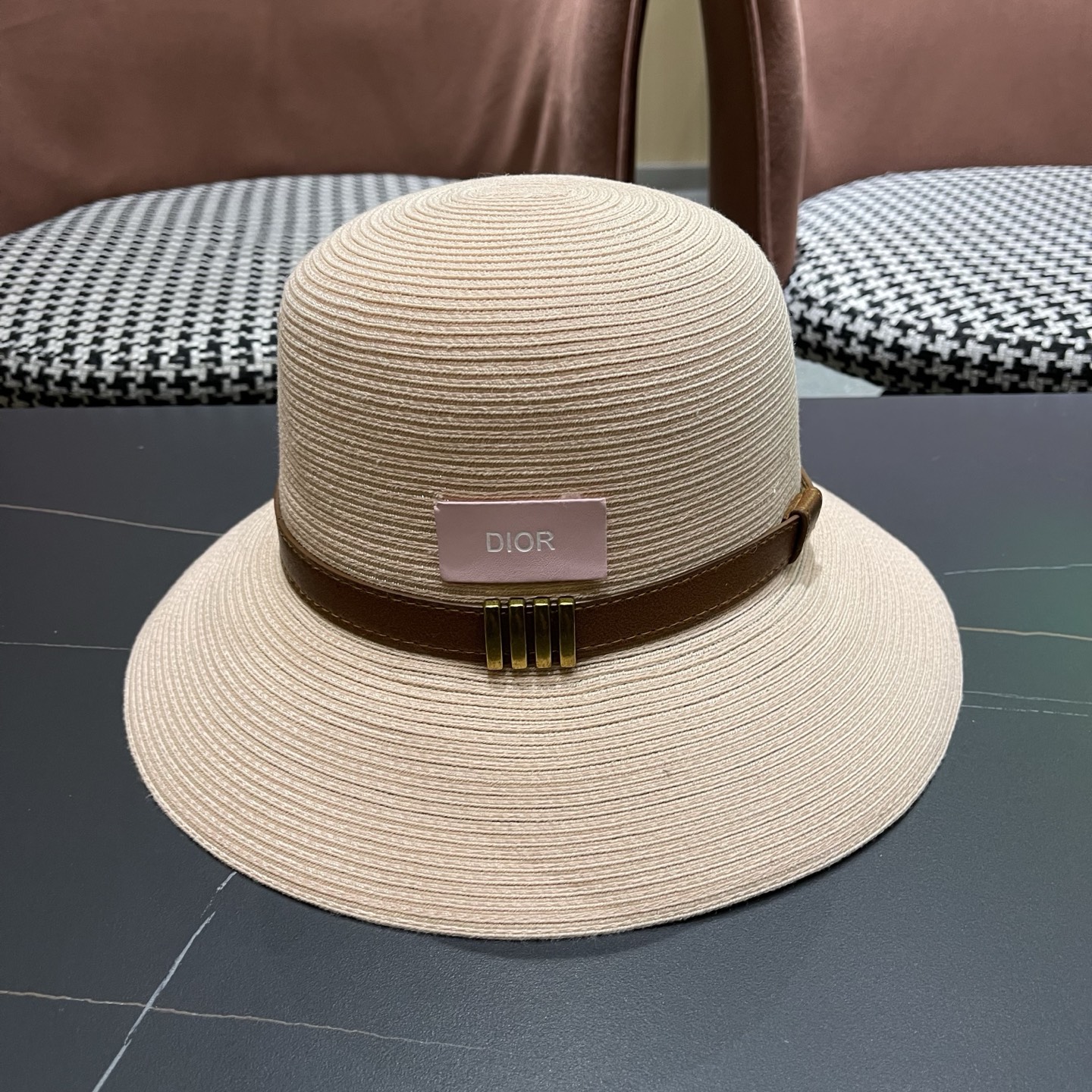 dior hat Dior Elegant Straw Visor Fisherman Hat Women's Summer Travel Fashion — 1:1 Replica