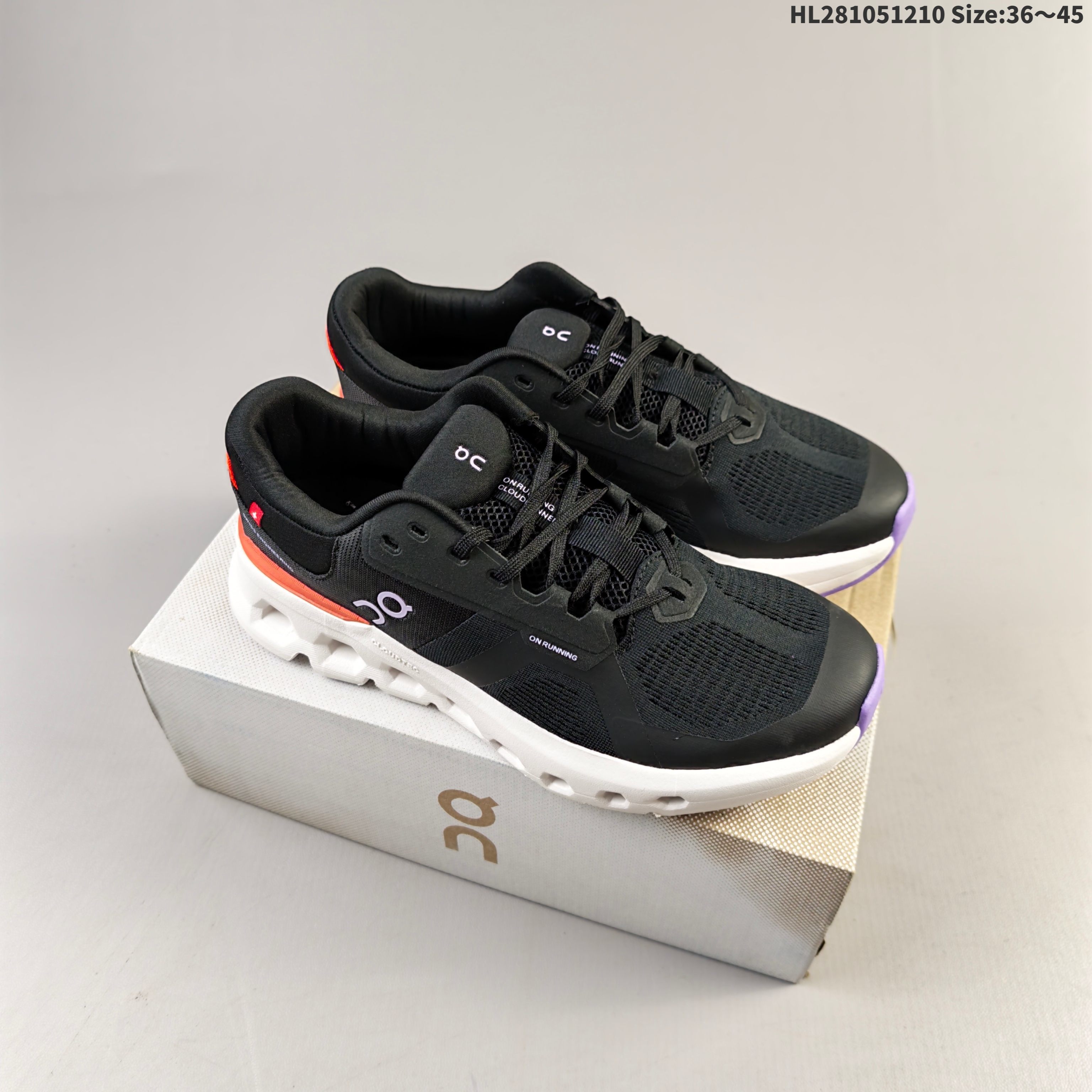 On Cloudrunner 2 Black White Orange Purple EU 36-45 Running Shoe Running Sneakers - Unisex BS-69749