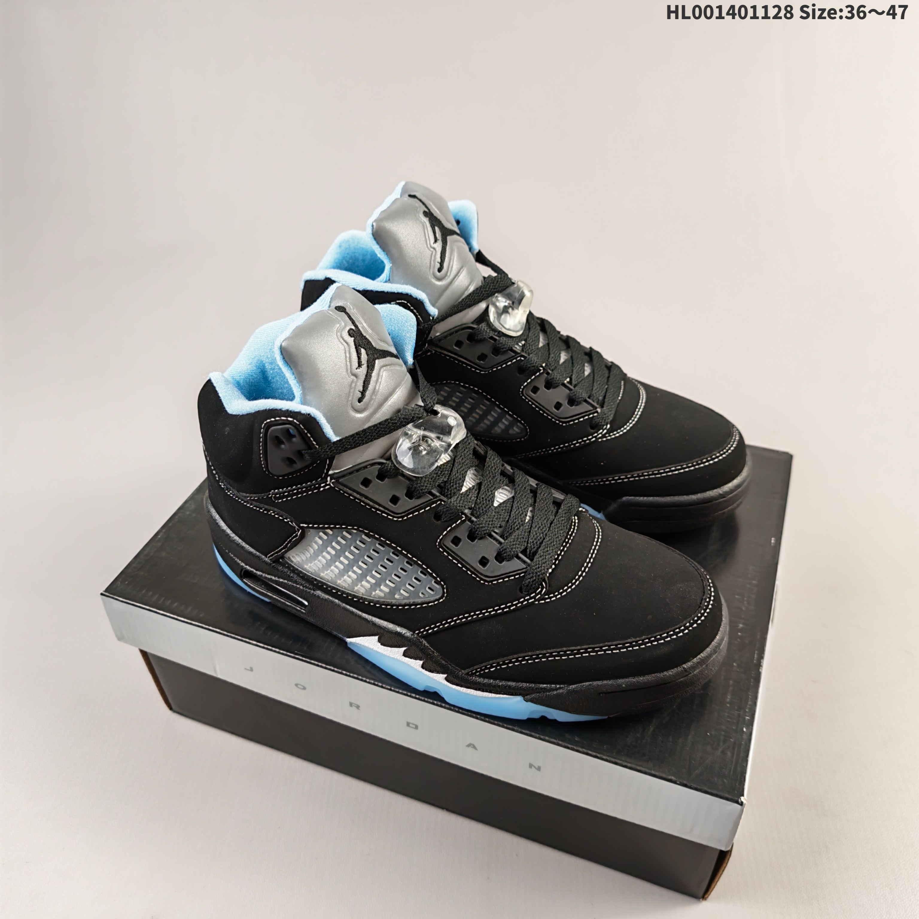 Air Jordan 5 Retro "Black University Blue" replica AIR JORDAN 5 aj5 5 replica