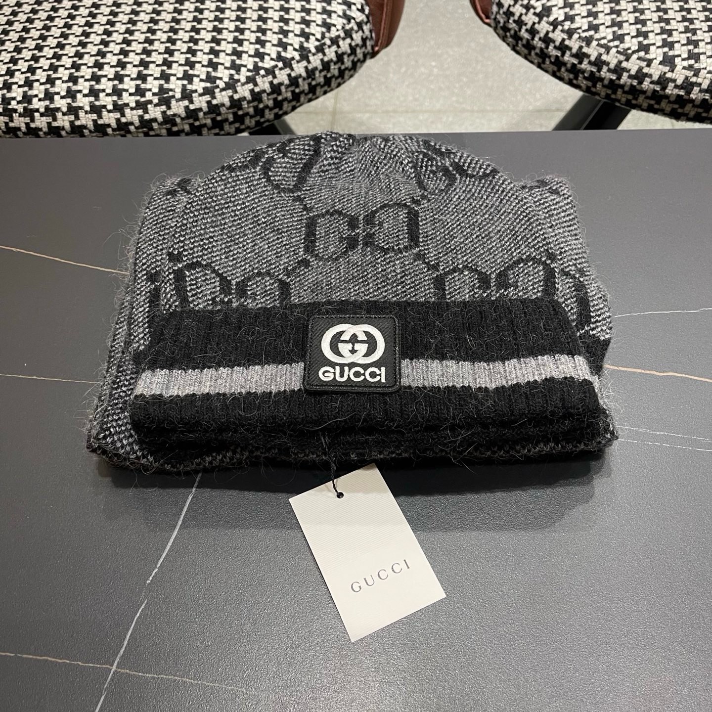 écharpe gucci Ensemble lapin + écharpe et bonnet en cachemire