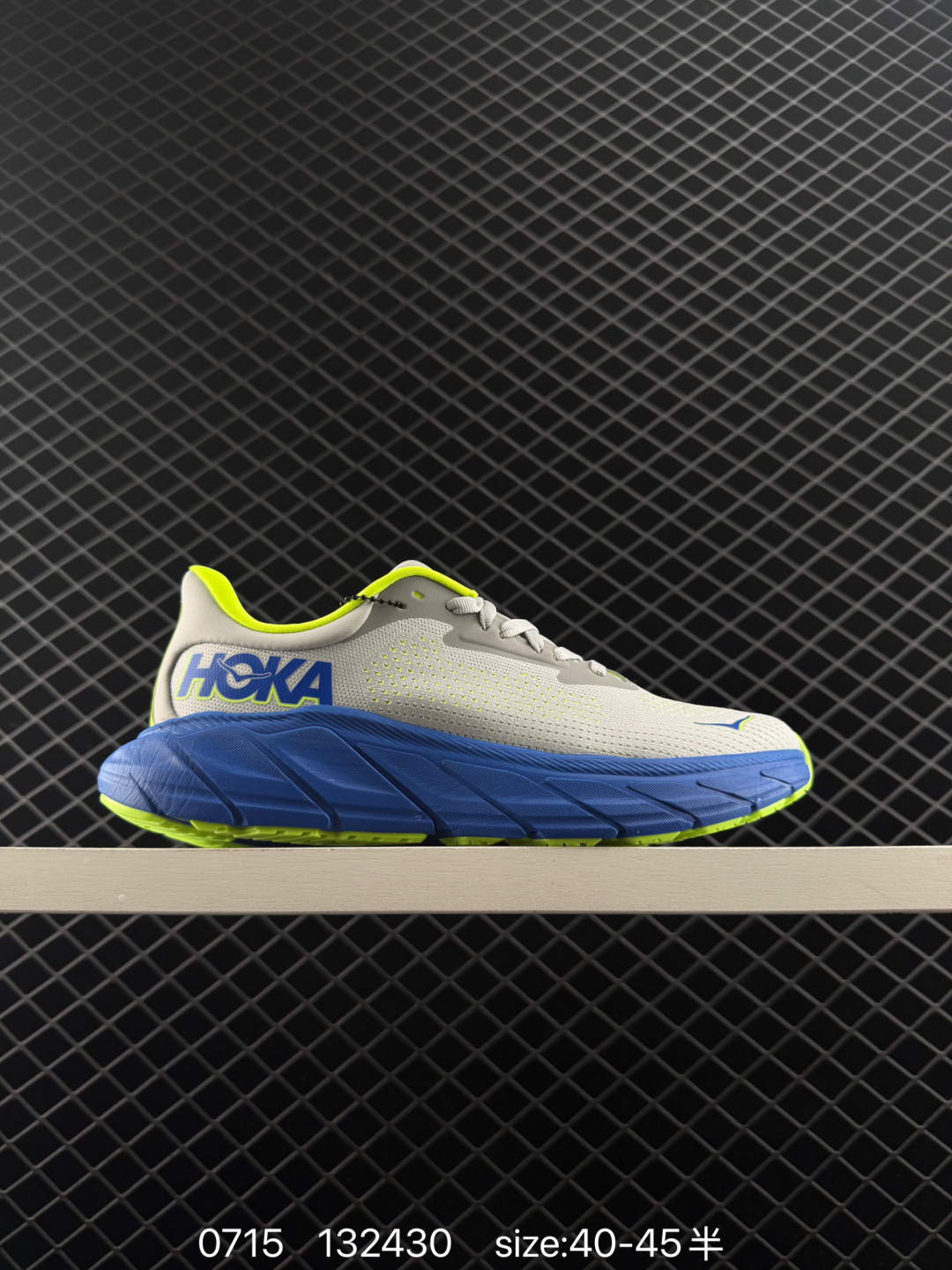 HOKA Arahi 7 Light Grey Blue Neon Yellow EU 40-45 Running Shoe Running Sneakers - Men s BS-86554