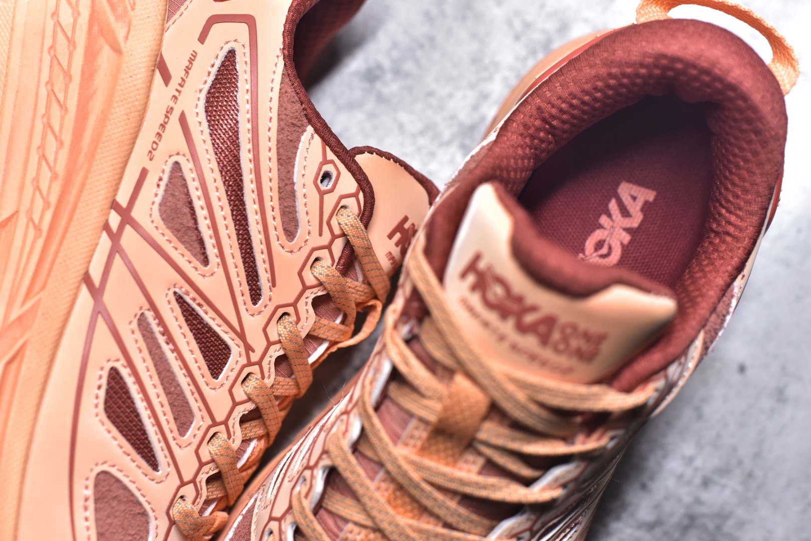 HOKA ONE ONE Mafate Speed 2 Peach Terracotta Orange Trail Shoe Trail Running Sneakers BS-59621