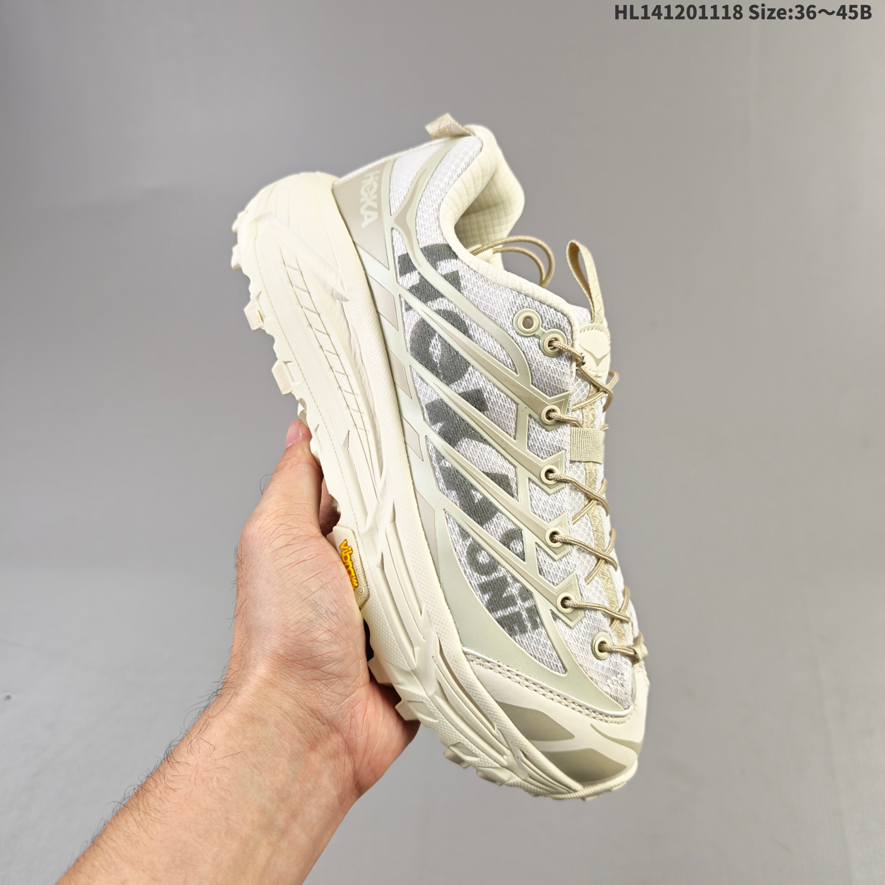 HOKA ONE ONE Mafate Three 2 Off White Light Beige Grey EU 36-45 Trail Shoe Trail Running Sneakers - Unisex BS-69474