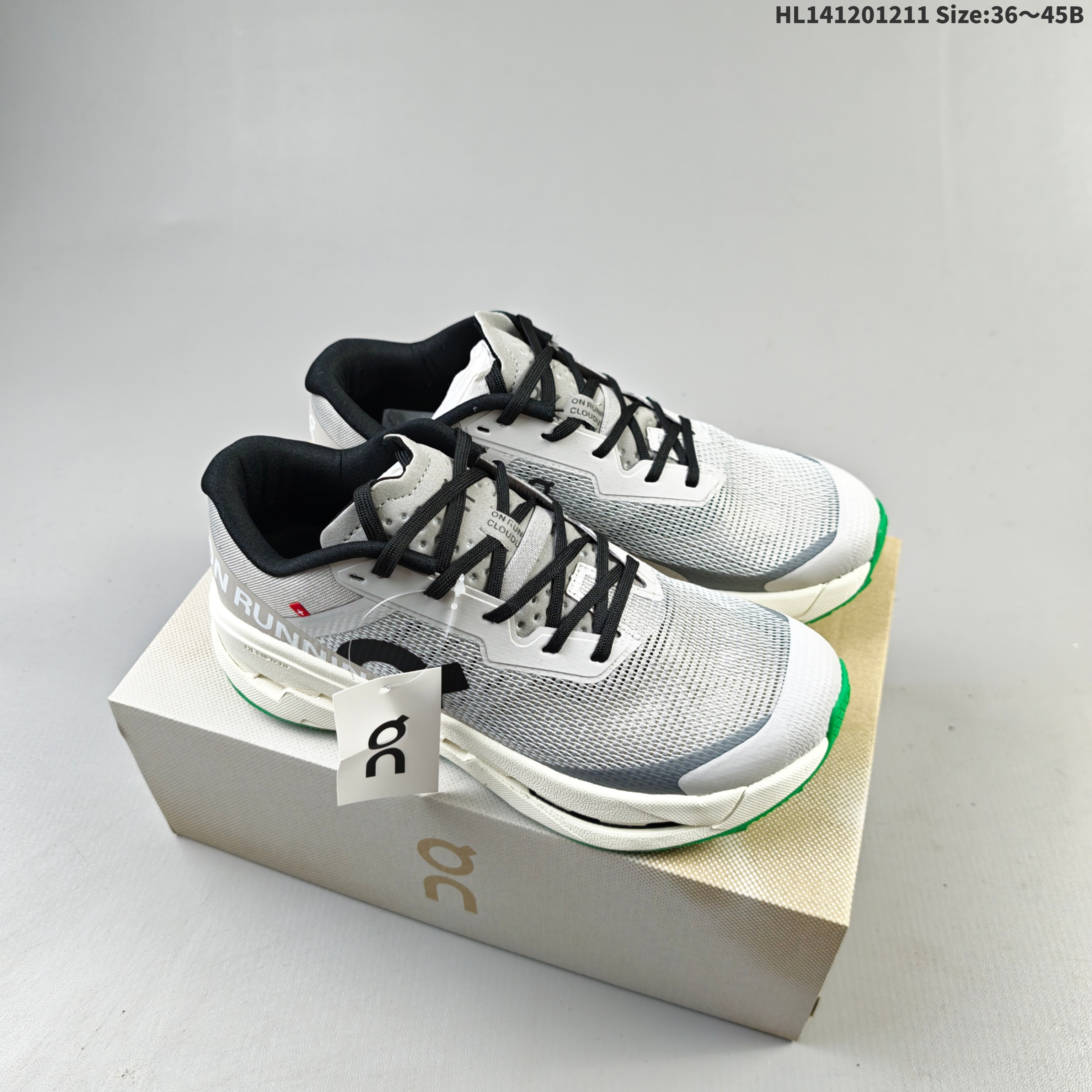 On Cloudultra White Black Green EU 36-45 Trail Shoe Trail Running Sneakers - Unisex BS-68392