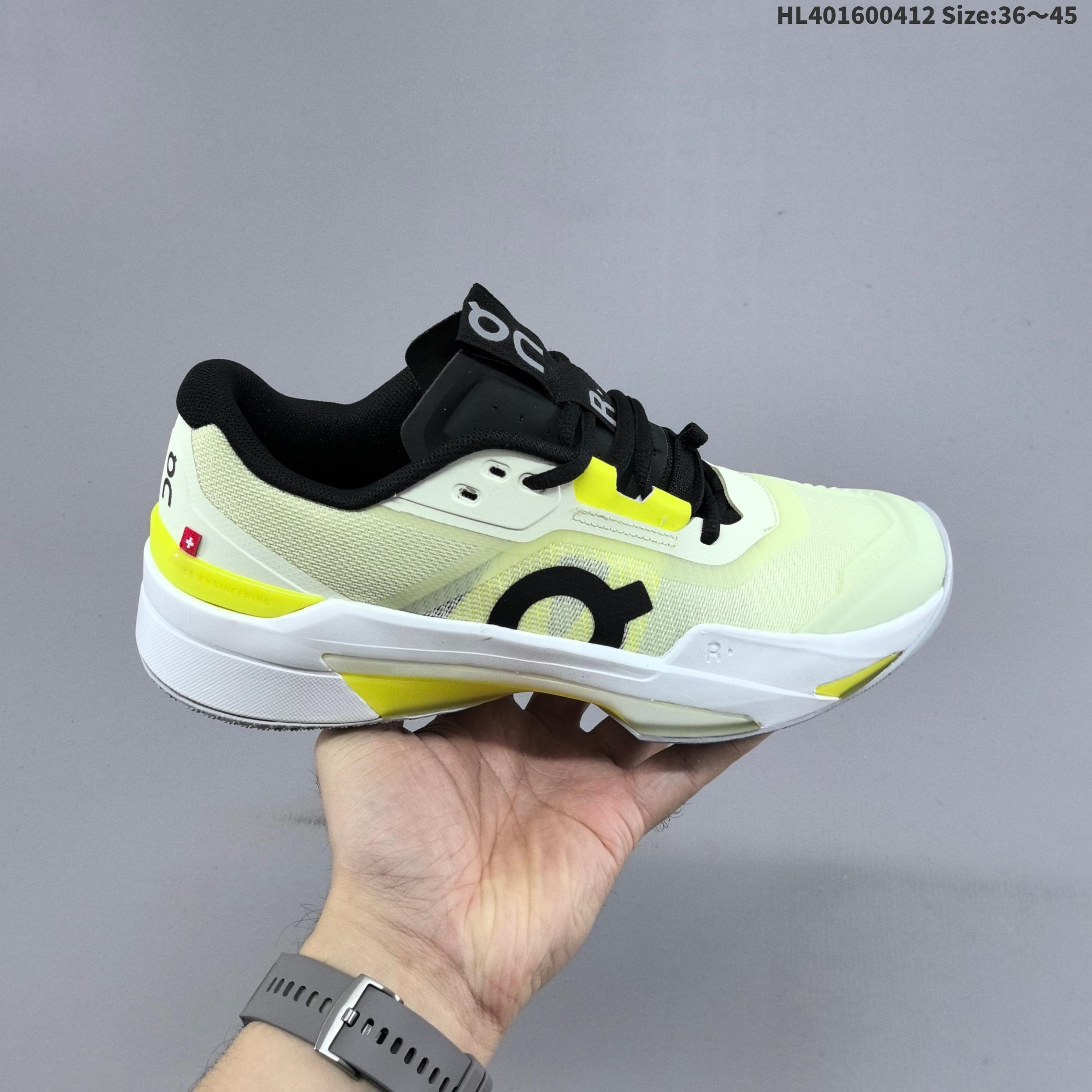 On THE ROGER Pro Pale Lime Neon Yellow White Black EU 36-45 Tennis Shoe Casual Sneakers - Unisex BS-69616
